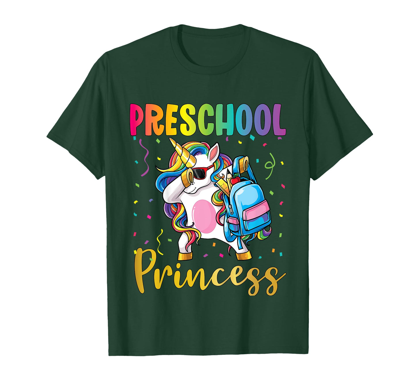 First Day of Preschool Pre-K Toddler School Princess Unicorn T-Shirt