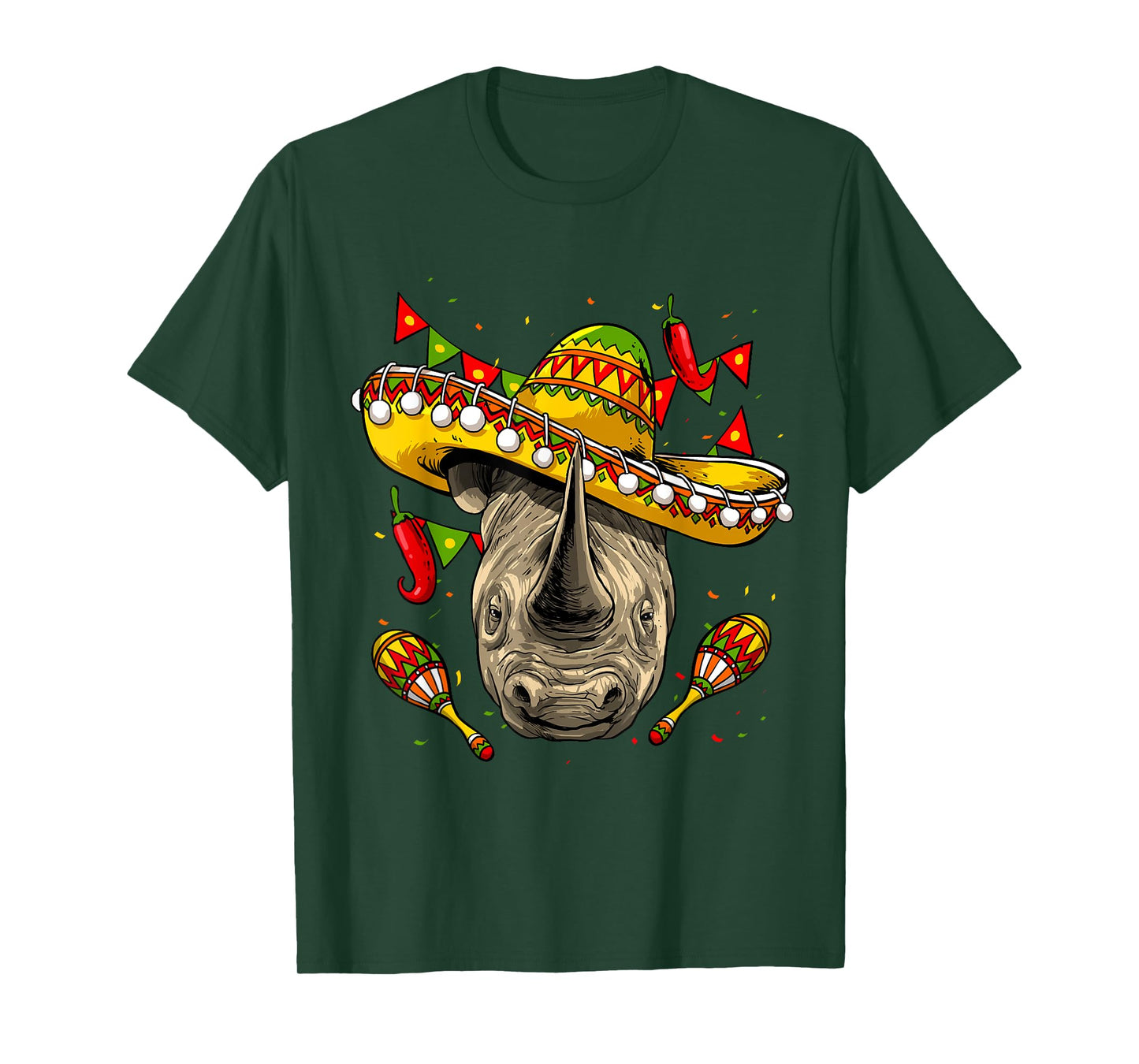 Cinco de Mayo Poncho Rhinoceros Sombrero Mexican Rhino Lover T-Shirt