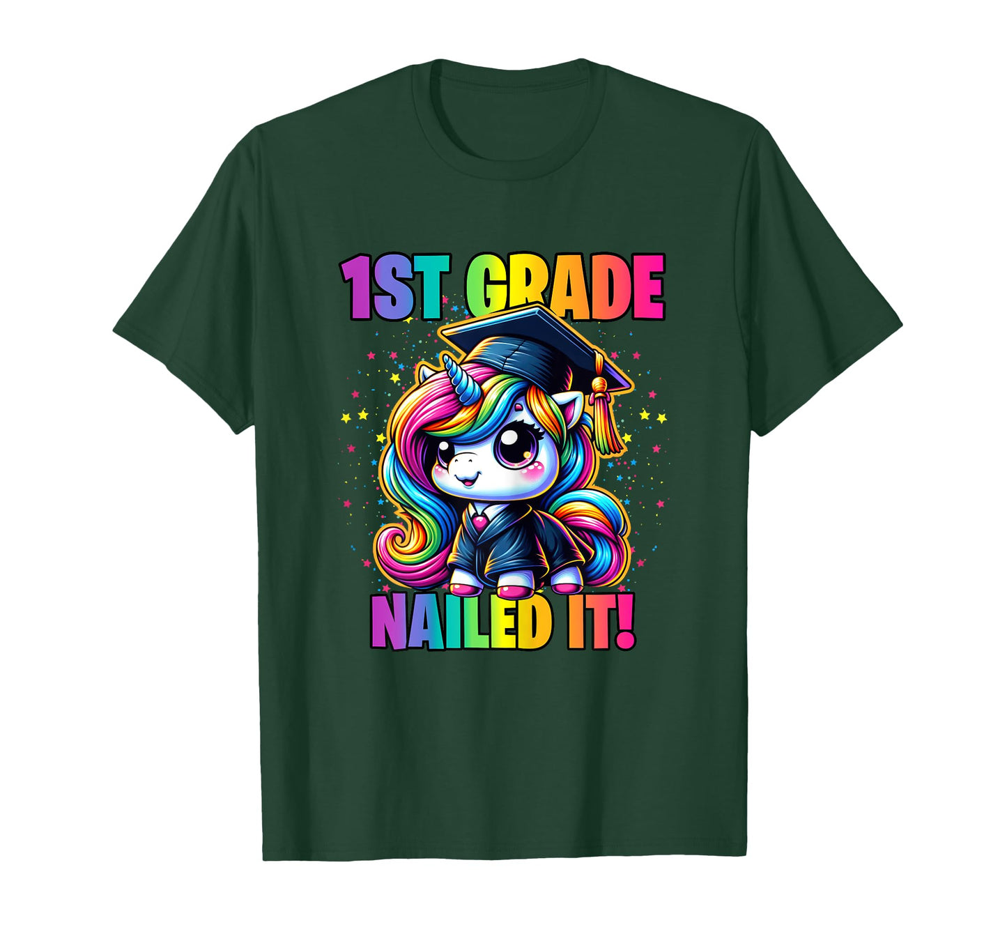Graduation 1st Grade Unicorn Nailed It Girls Grad Magical T-Shirt