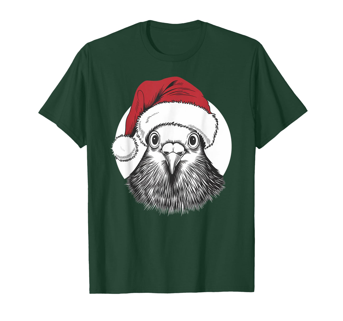 Joyful Pigeon Santa on Pigeon Christmas T-Shirt