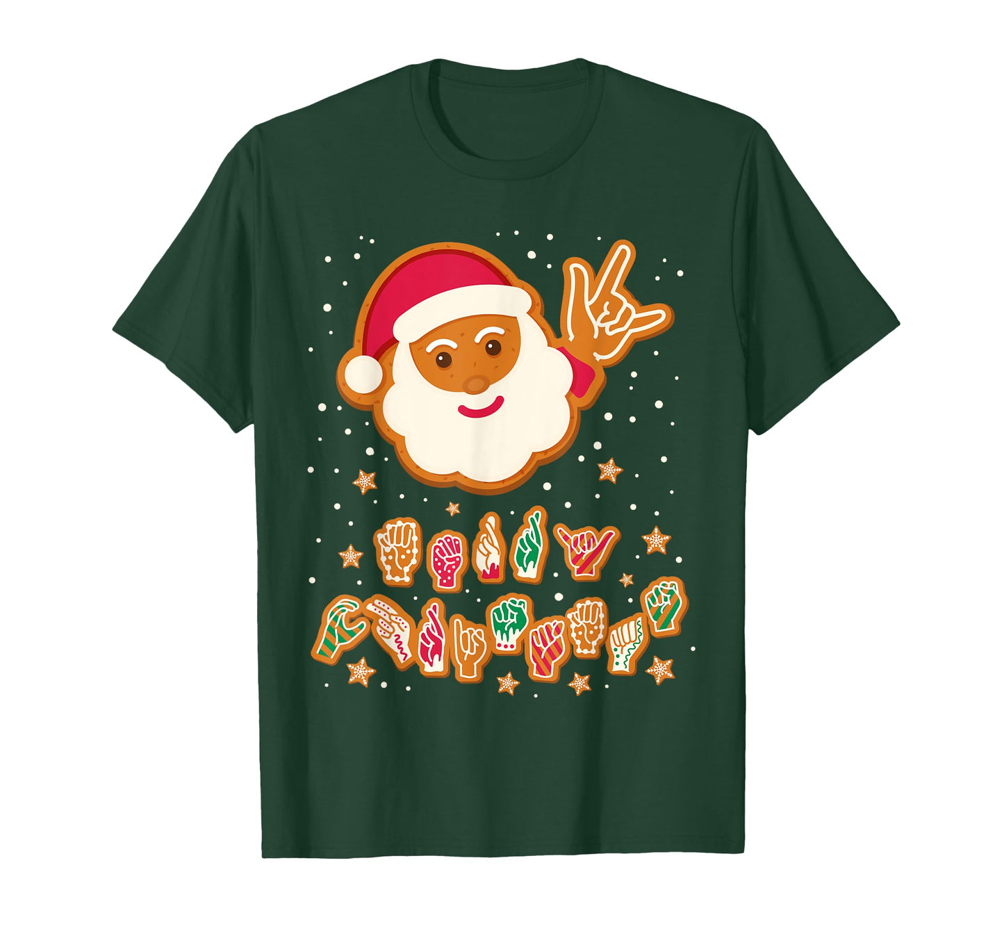 ASL Christmas Santa Signing Merry Christmas Sign Language T-Shirt