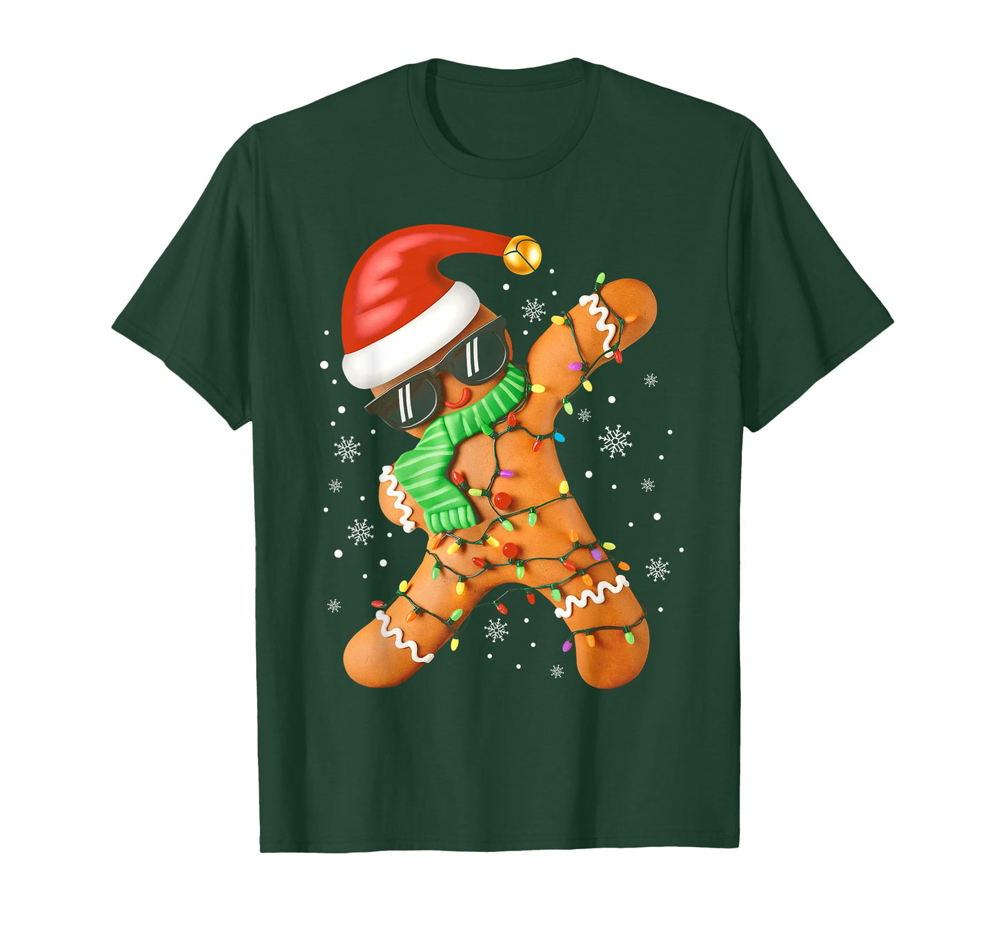 Funny Christmas Boys Kids Dabbing Gingerbread Xmas Pajamas T-Shirt