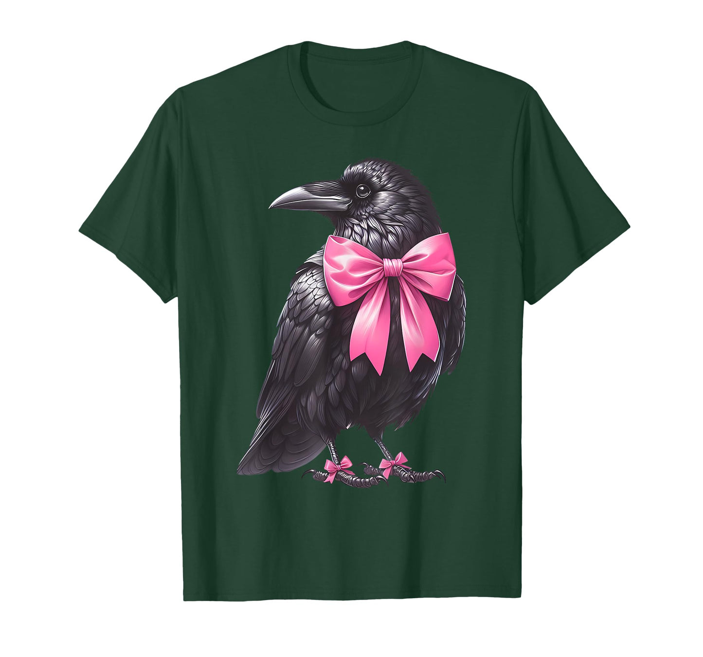 Coquette Bow Raven Crow Dark Birds Witchy Vibes Goblincore T-Shirt