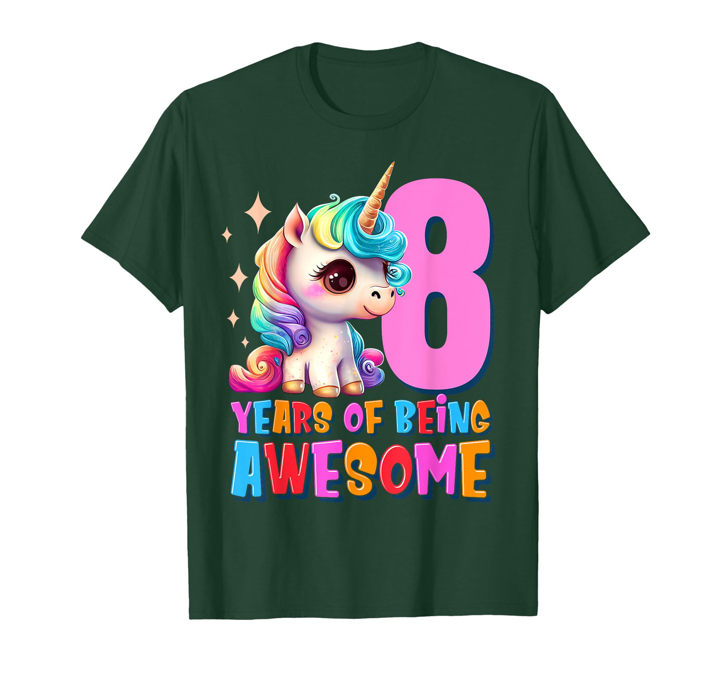 8 Years Old Unicorn Cute 8th Birthday Party Girls & Boys T-Shirt