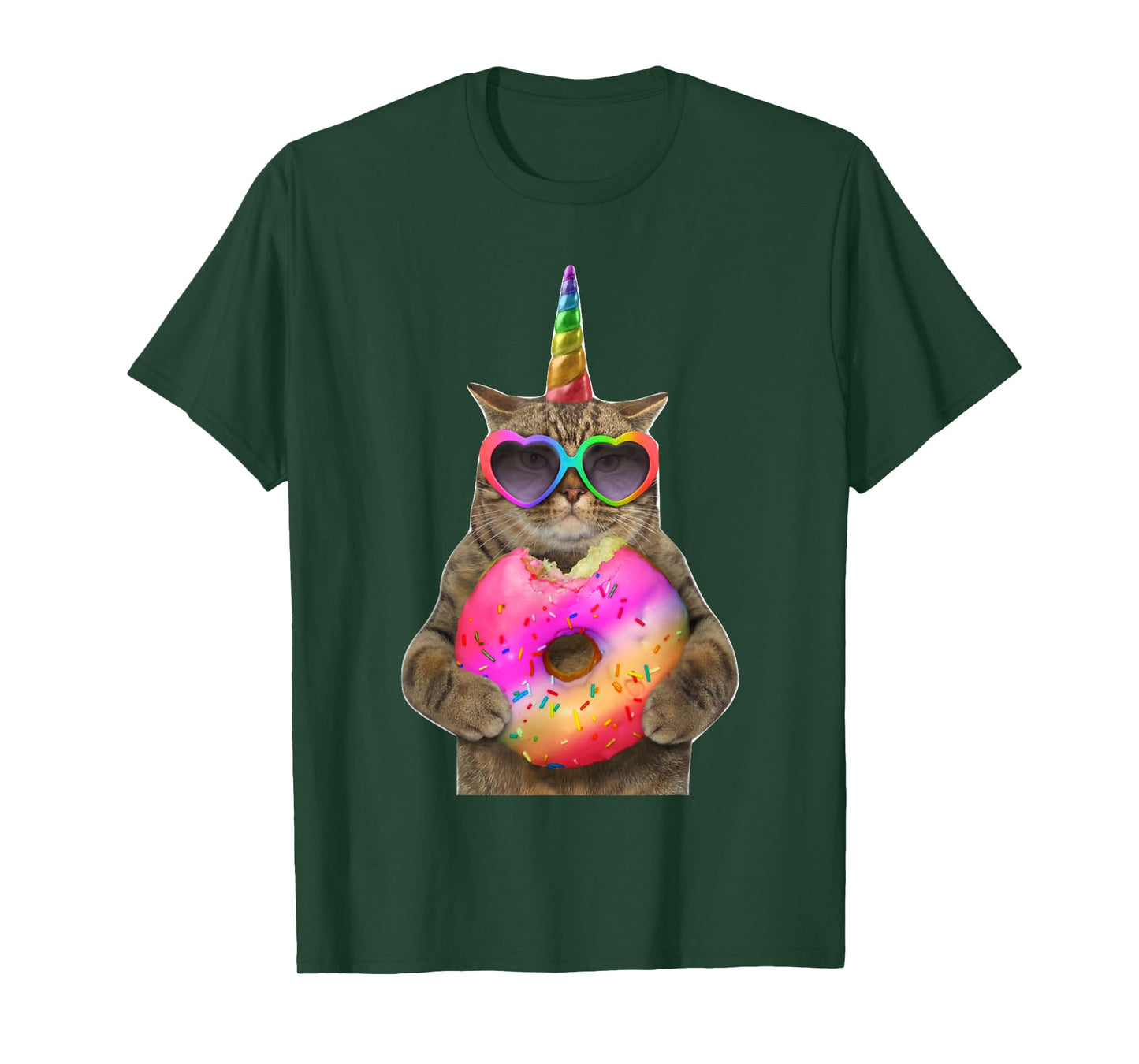 Humor cat with donut, Funny cat bites donut T-Shirt for Men Women Kids