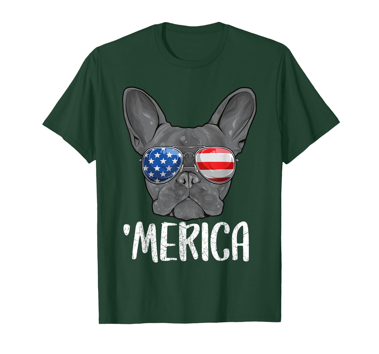 Merica French Bulldog Dog 4th of July American Flag T-Shirt for Women Kids Men