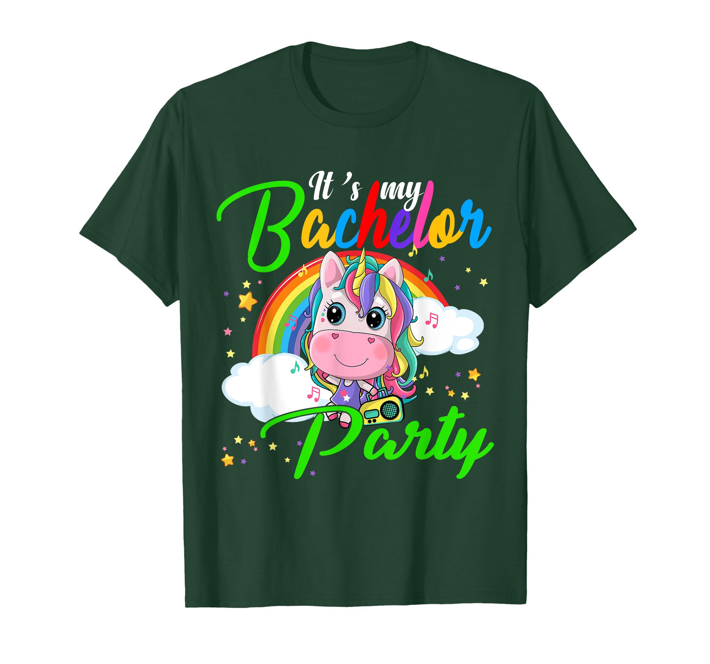 It's My Bachelor Party Funny Bachelor Party Unicorn Rainbow T-Shirt
