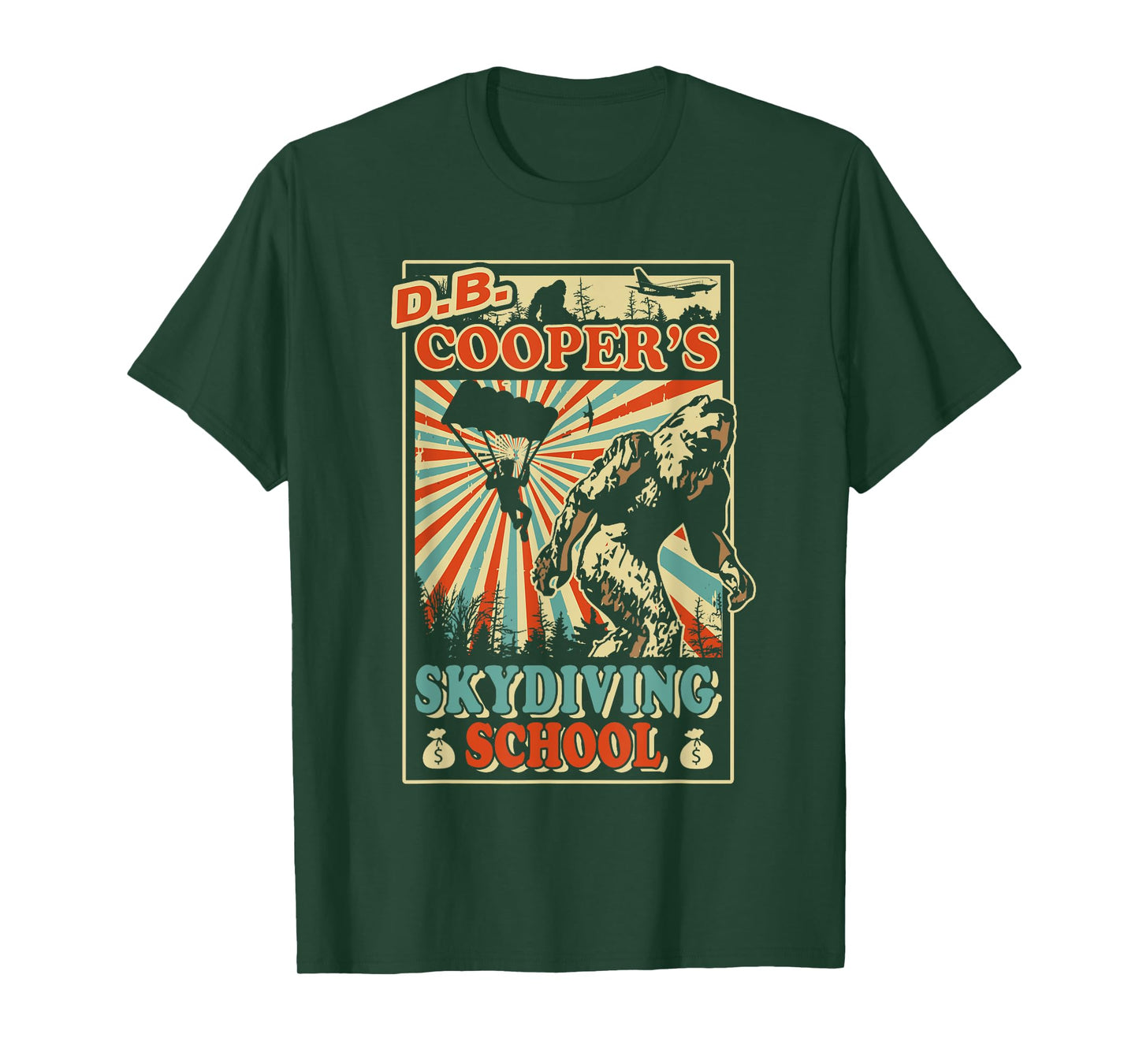 Funny D.B. Cooper's Skydiving School Bigfoot Vintage T-Shirt