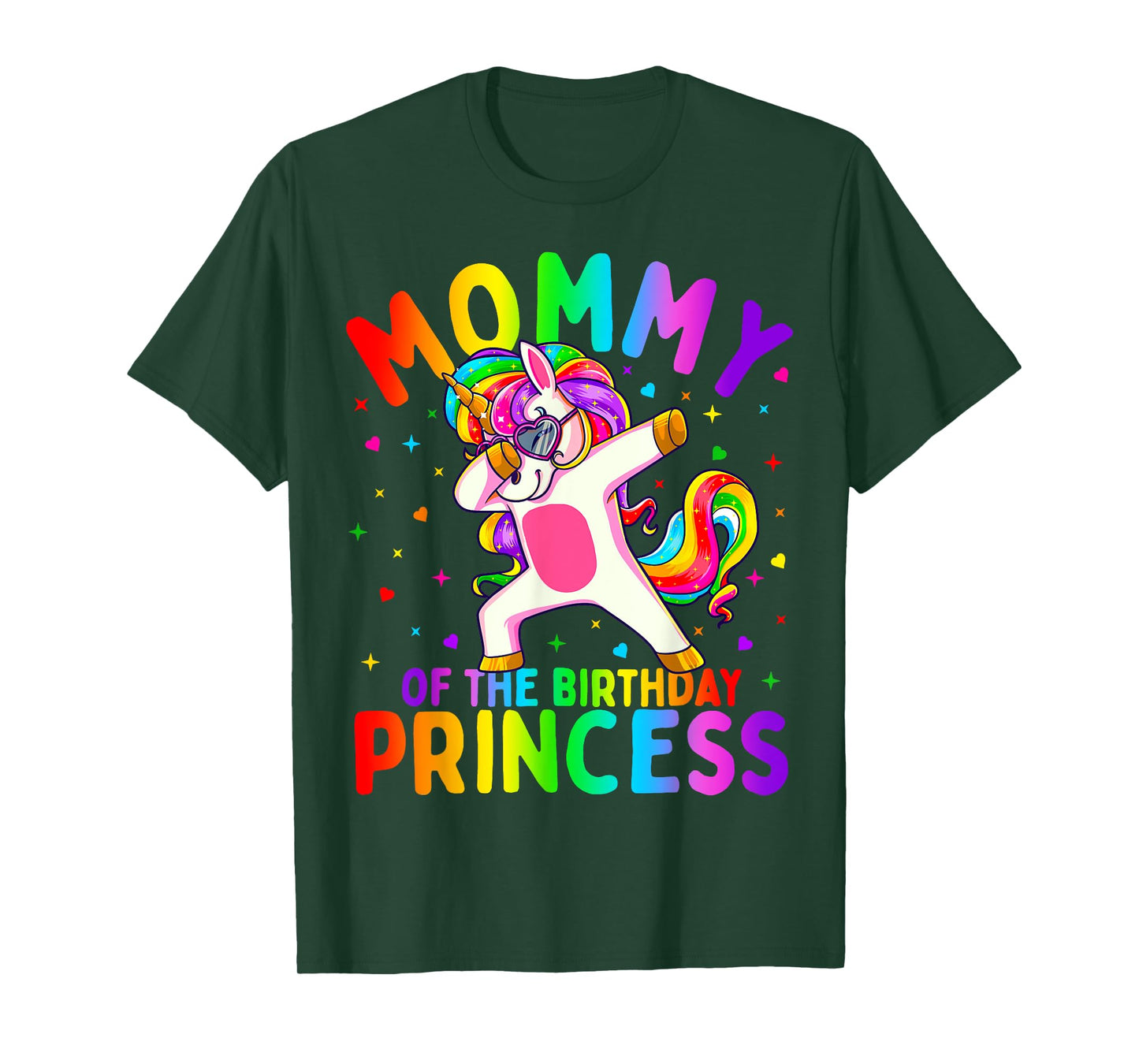 Mommy of the Birthday Princess Girl Dabbing Unicorn Mom T-Shirt