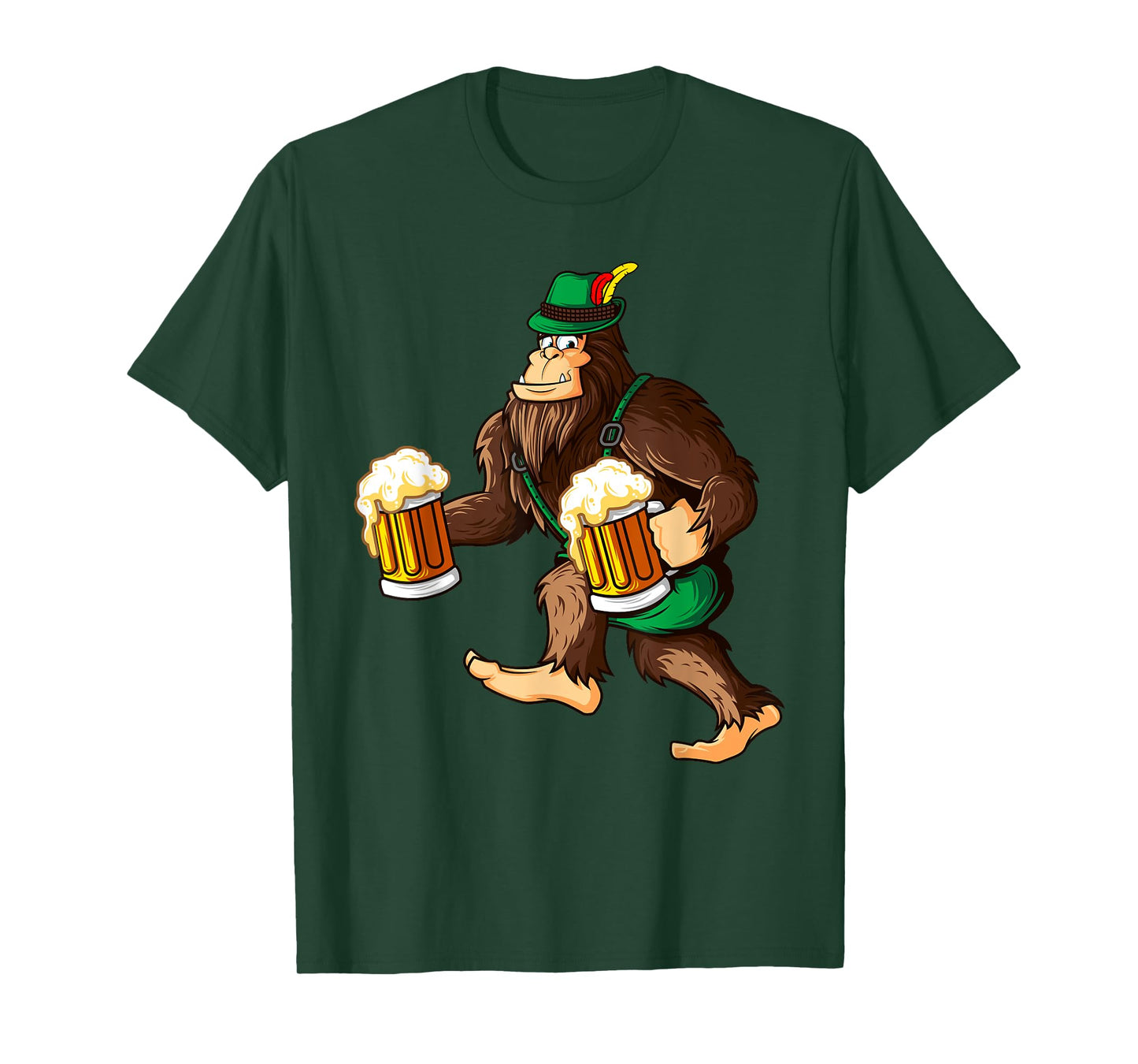 Funny Bigfoot Lederhosen Prost Beer Mug Beerfest Oktoberfest T-Shirt
