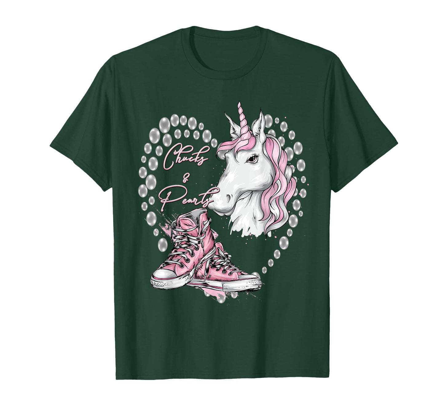 Chucks & Pearls Kamala Harris Inspired Girls Womens Unicorn T-Shirt