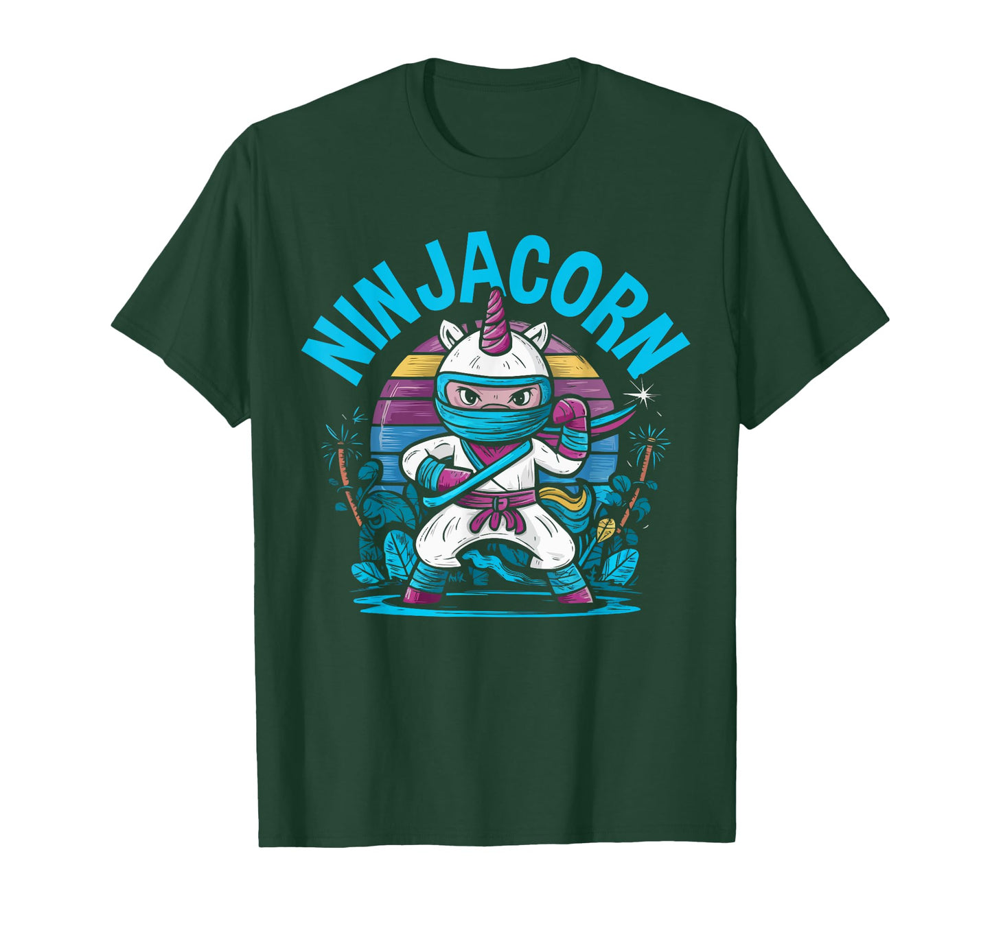 Ninjacorn Unicorn Lover Shuriken Kunai Shinobi Ninja T-Shirt
