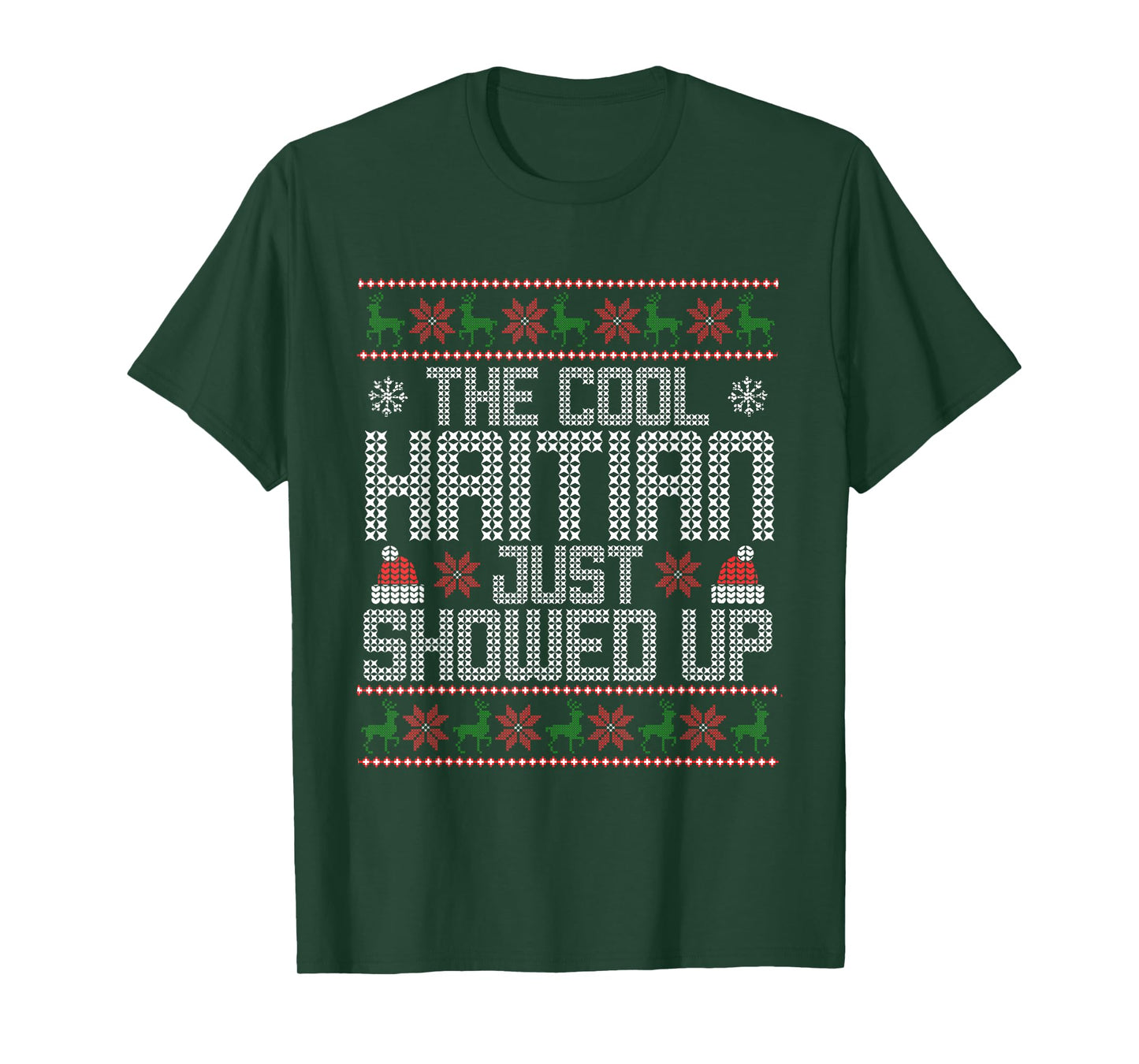 Wonderful Christmas Clothing Co Ugly Christmas Sweater Haitian T-Shirt Cool Funny Xmas T-Shirt