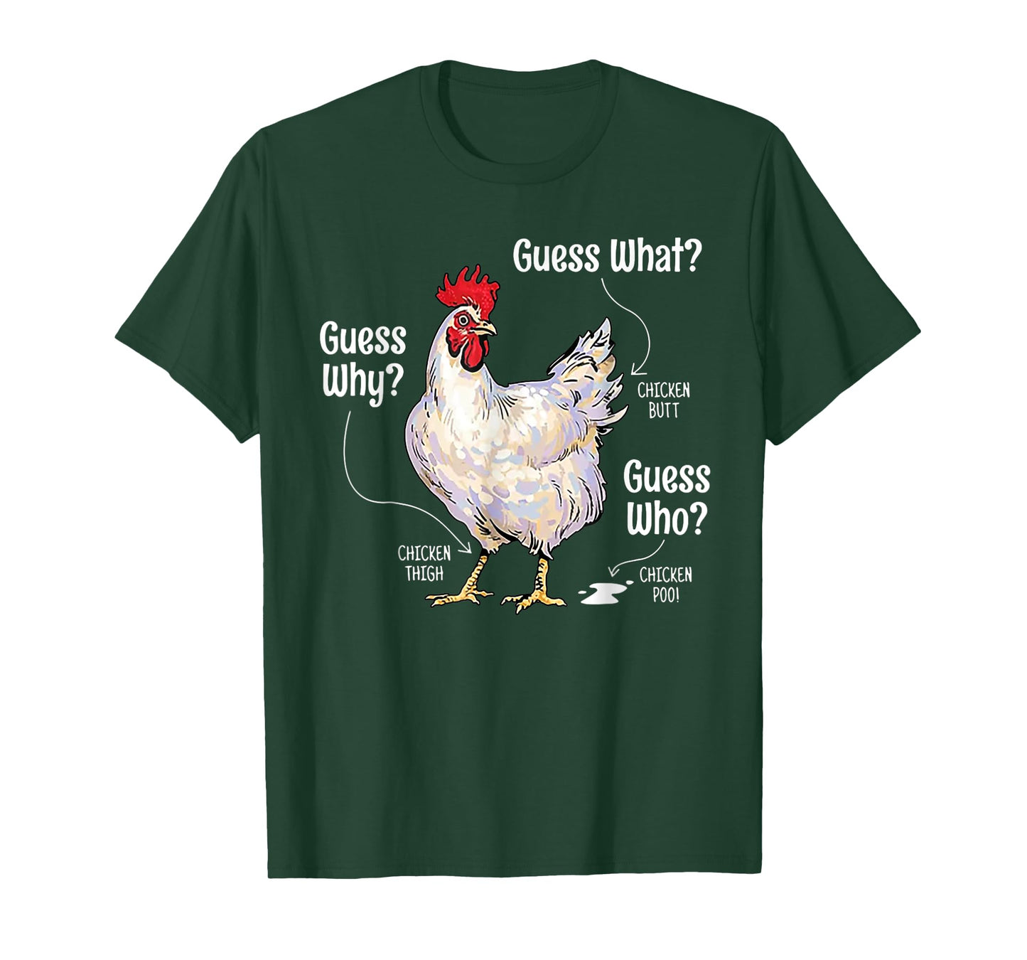 Guess What Chicken Butt Chicken Lover Funny Chicken Meme T-Shirt