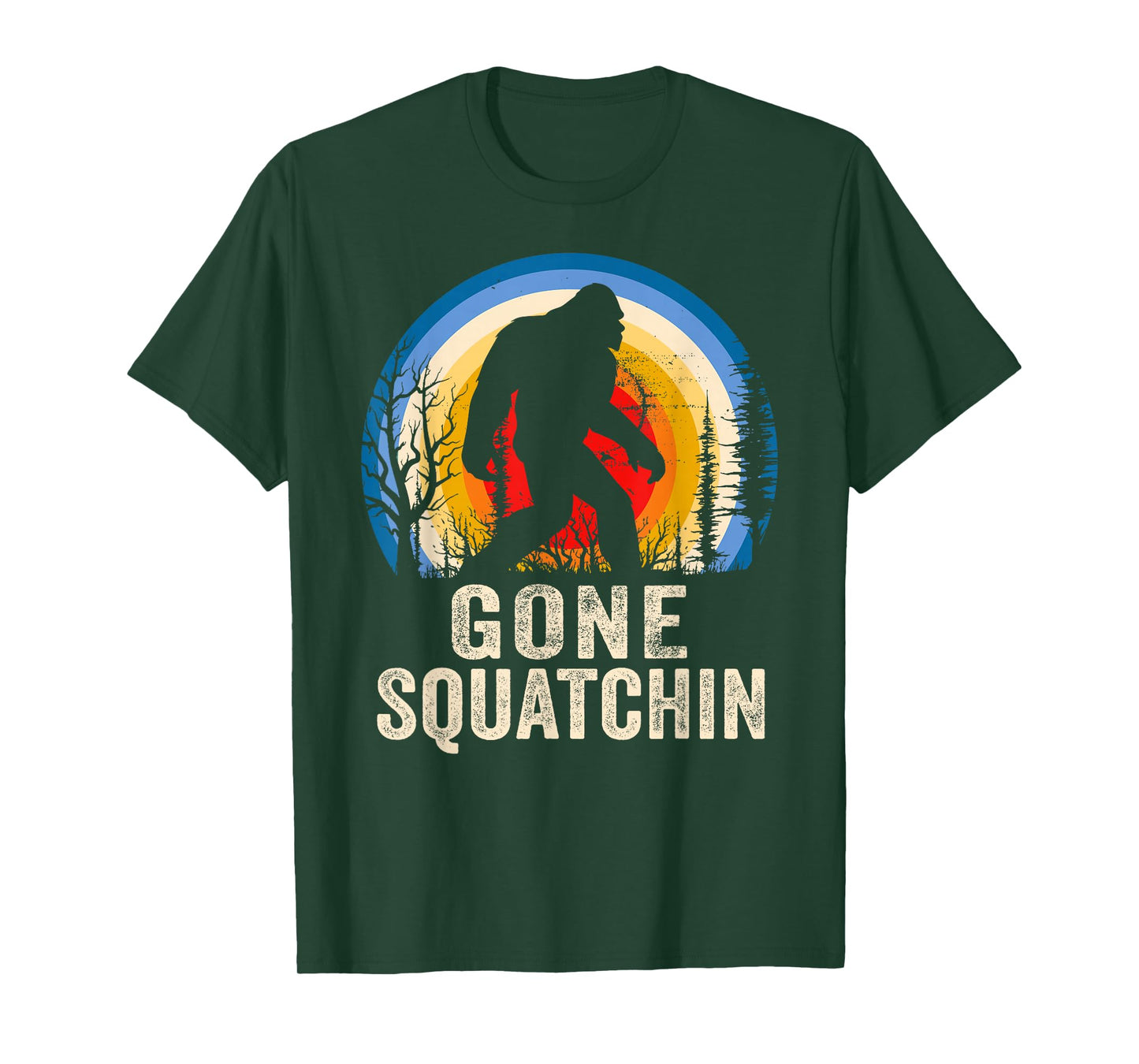 Gone Squatchin to Find Bigfoot Sasquatch Retro T-Shirt
