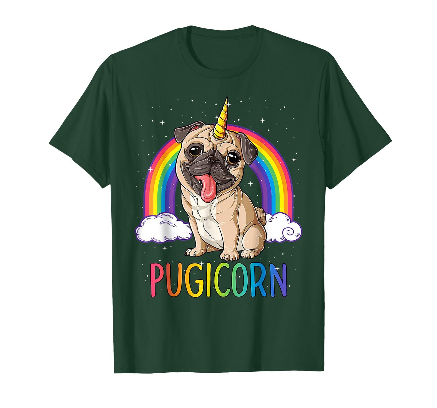Pugicorn Pug Unicorn Girls Kids Space Galaxy Rainbow.2022 T-Shirt