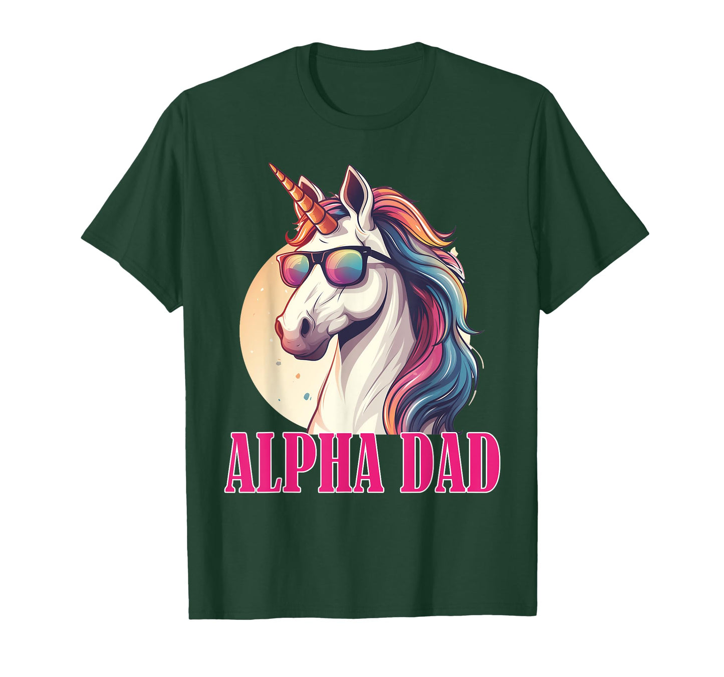 Funny Sarcastic Alpha Dad Unicorn Men Father's Day Christmas T-Shirt