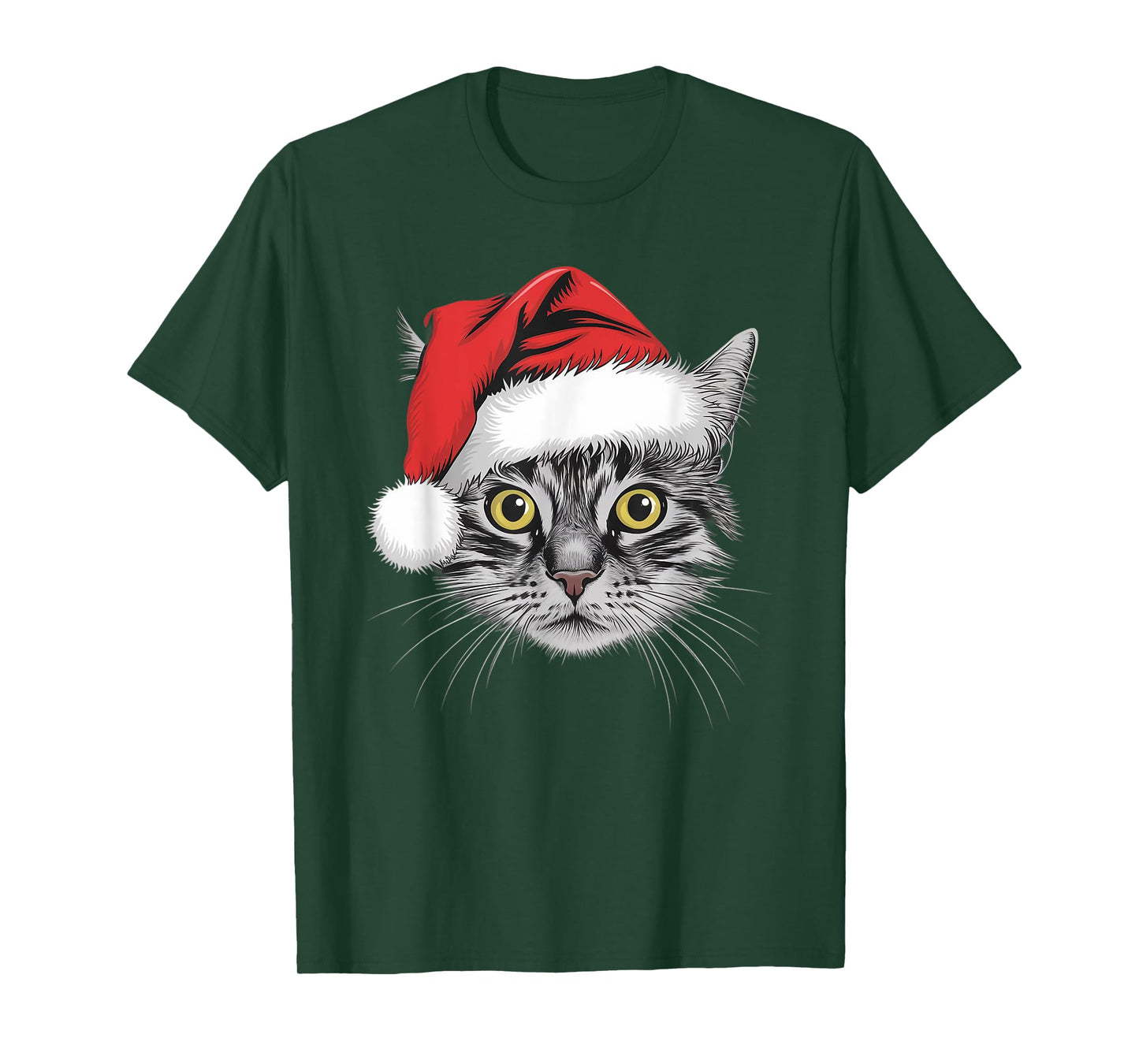 Joyful Cat Santa on Cat Christmas Men Women Kids T-Shirt