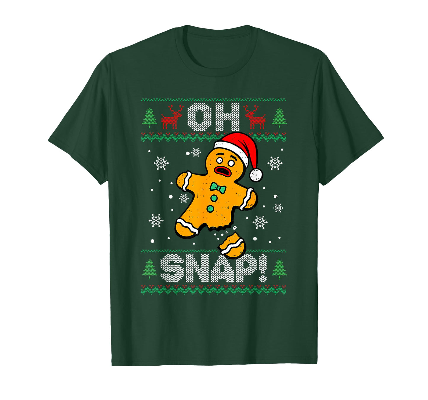 Oh Snap Gingerbread Man Christmas Xmas Cookie Baking Funny T-Shirt