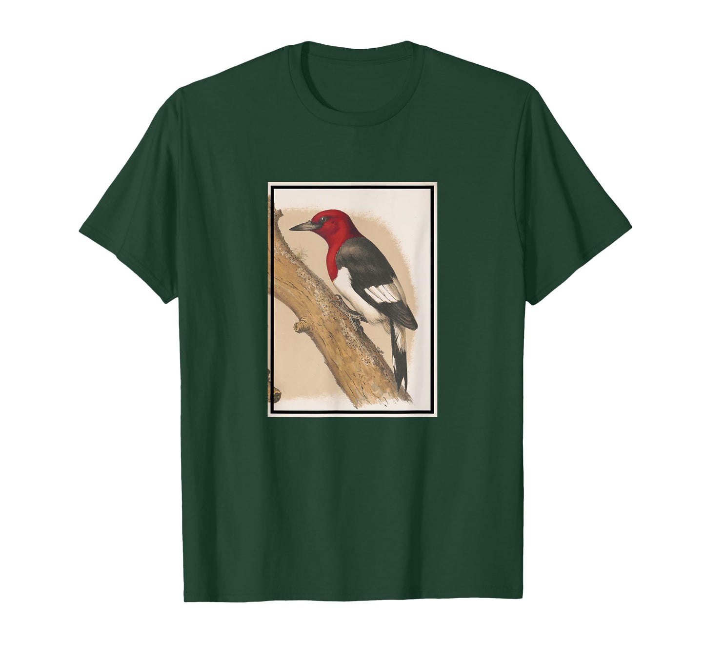 Red-headed Woodpecker Vintage Illustration (1874) T-Shirt