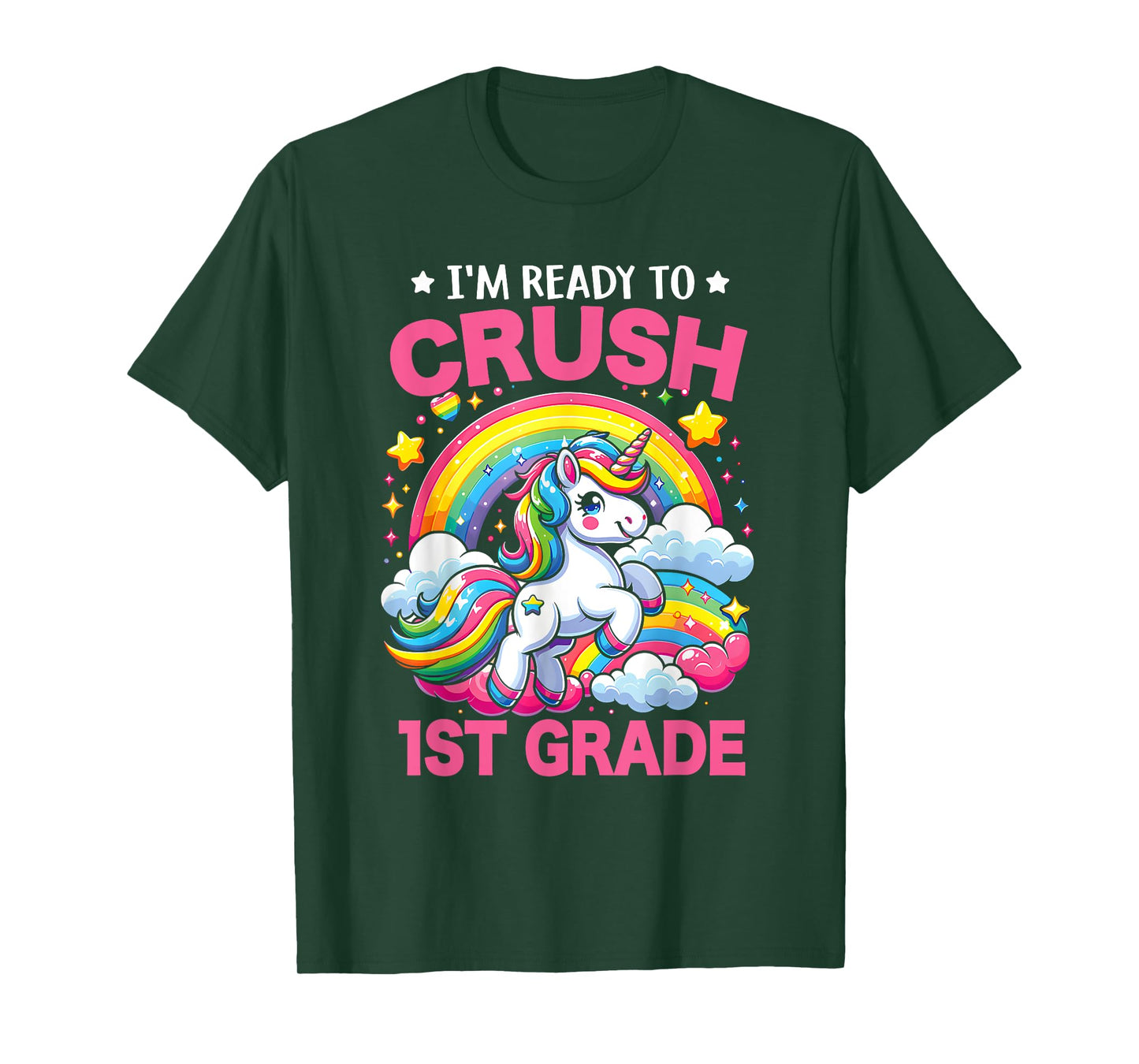 I'm Ready To Crush 1st Grade Unicorn Back To School Girls T-Shirt