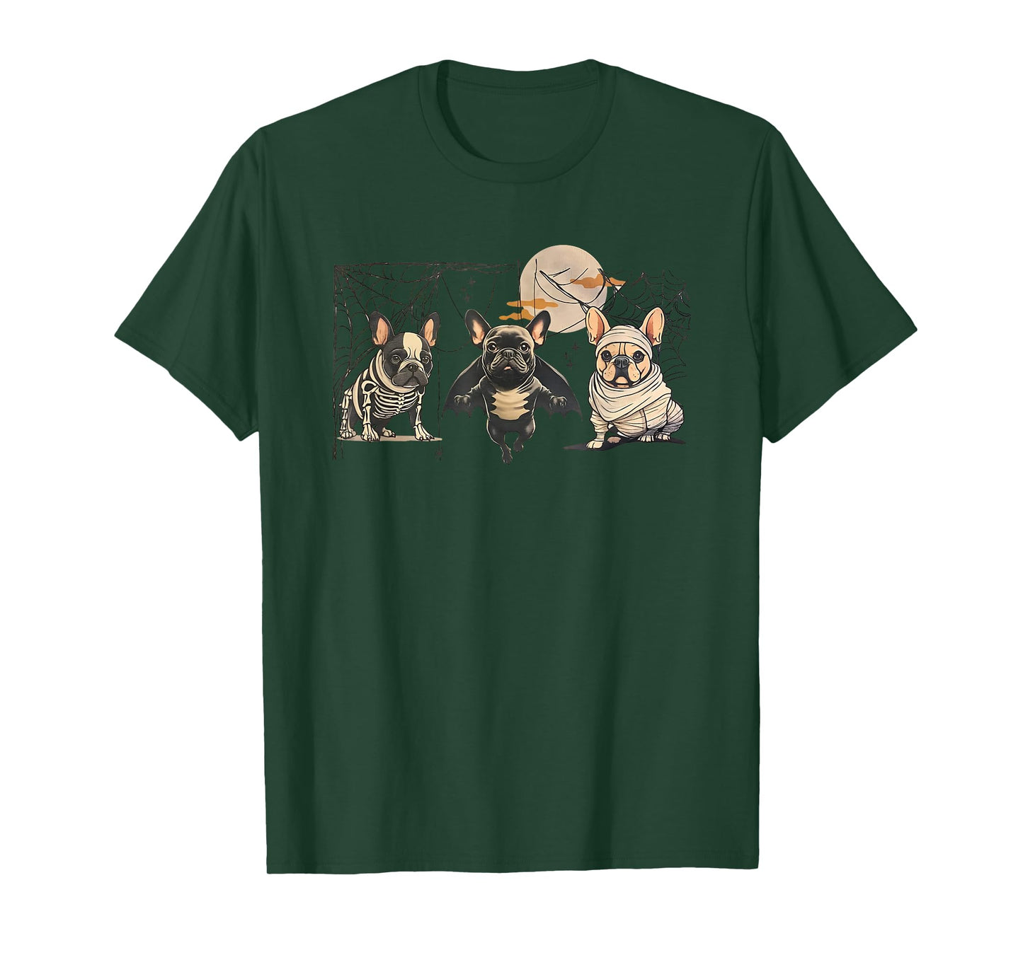 Frenchie Halloween Bleached French Bulldog Spooky T-Shirt