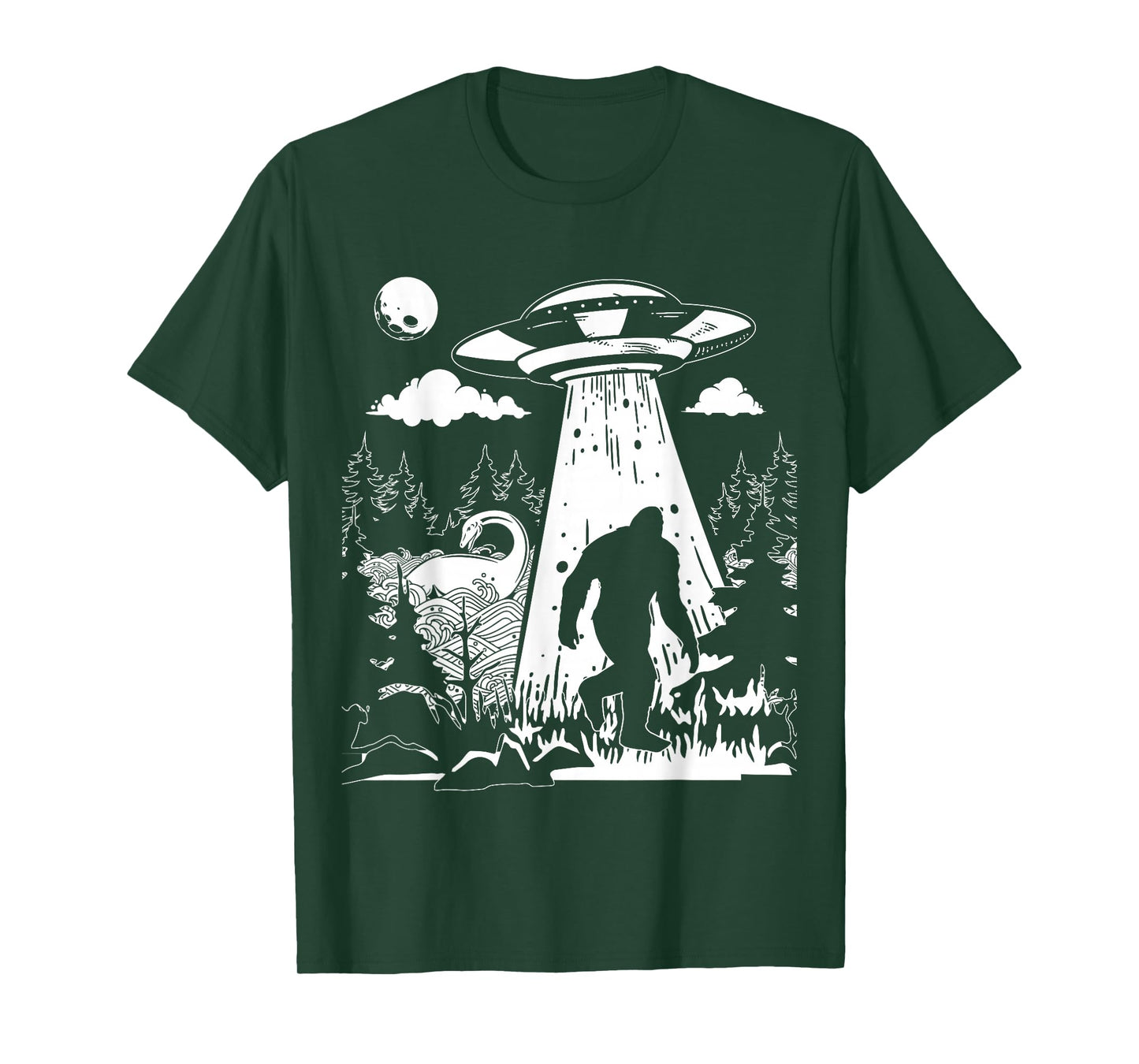 Vintage Alien with Bigfoot & Loch Ness Monster Cryptozoology T-Shirt