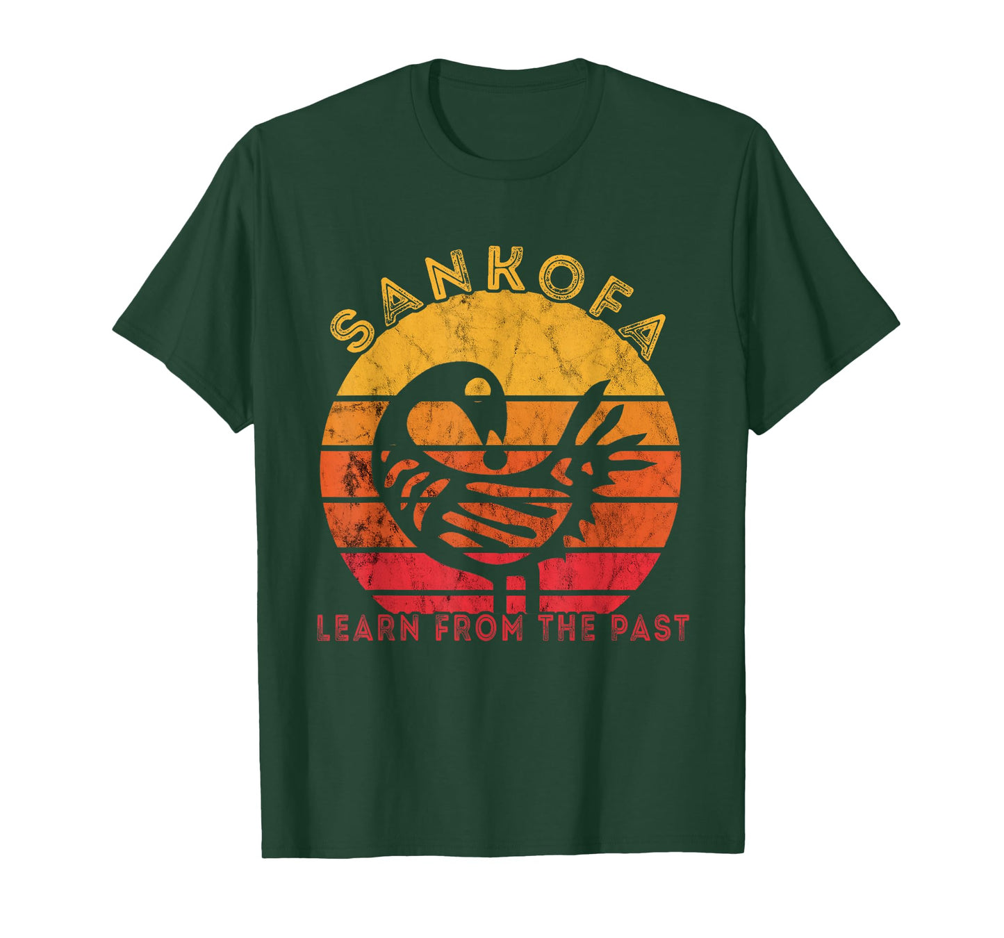 Sankofa Retro Vintage Learn From The Past African Bird T-Shirt