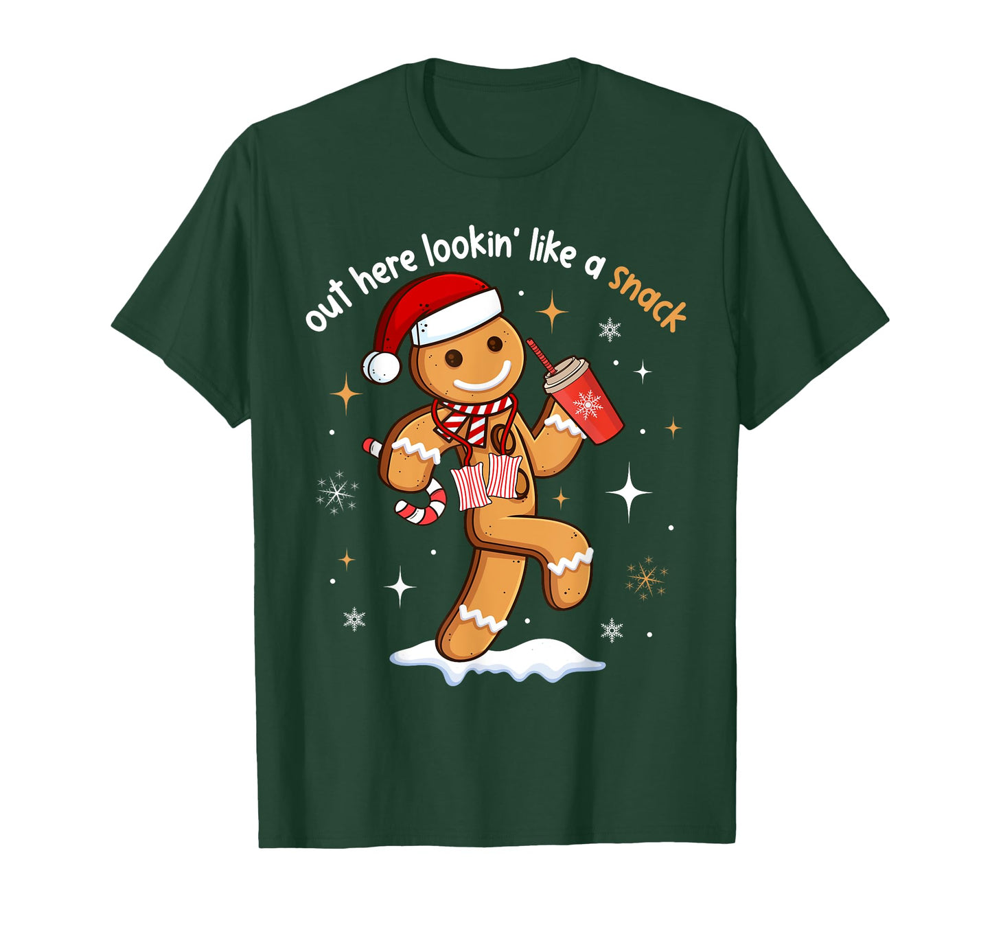 Out Here Looking Like A Snack Funny BouJee Xmas Gingerbread T-Shirt