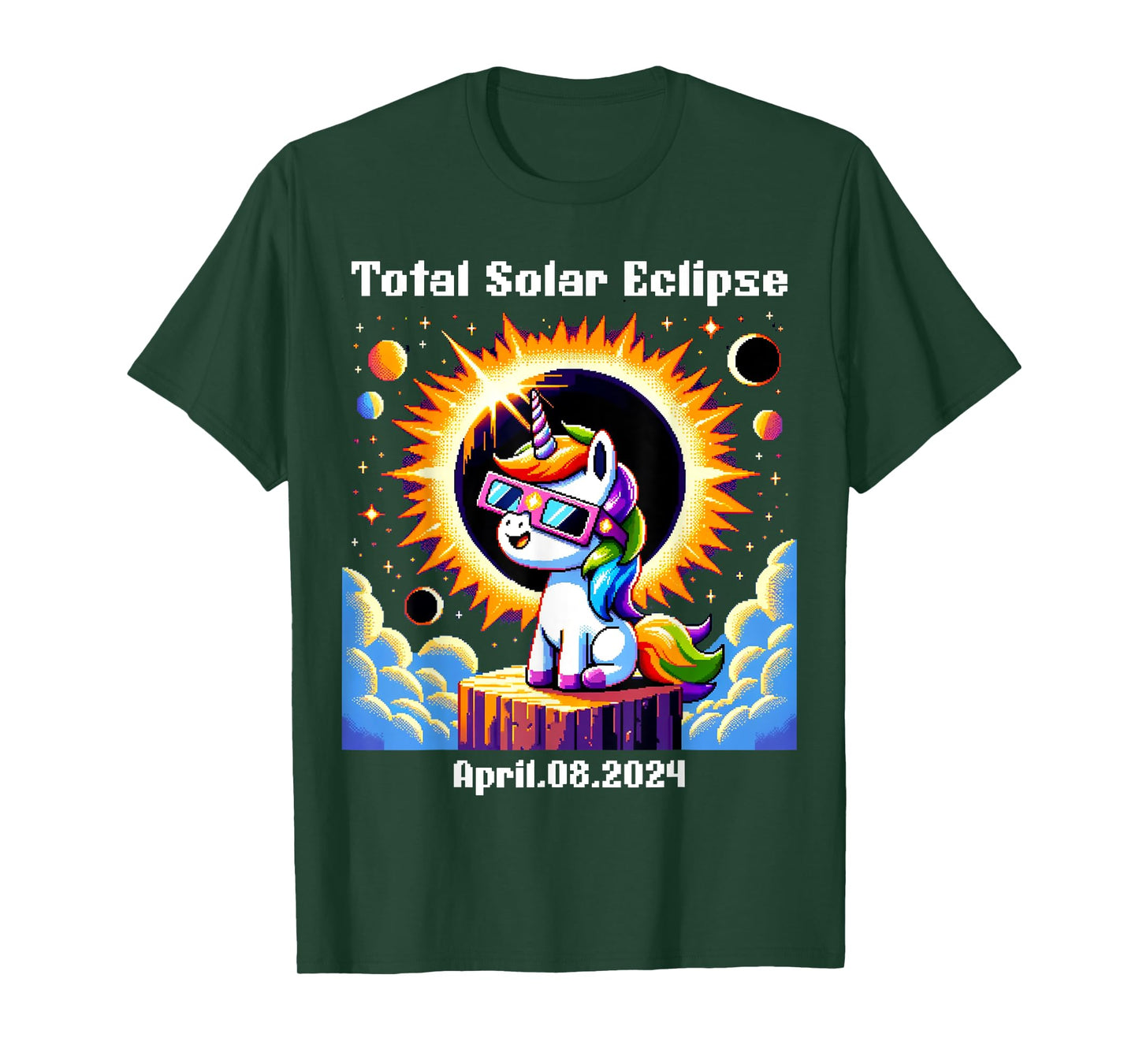 Solar Eclipse 2024 Tee Total Eclipse April 8th 24 Unicorn T-Shirt
