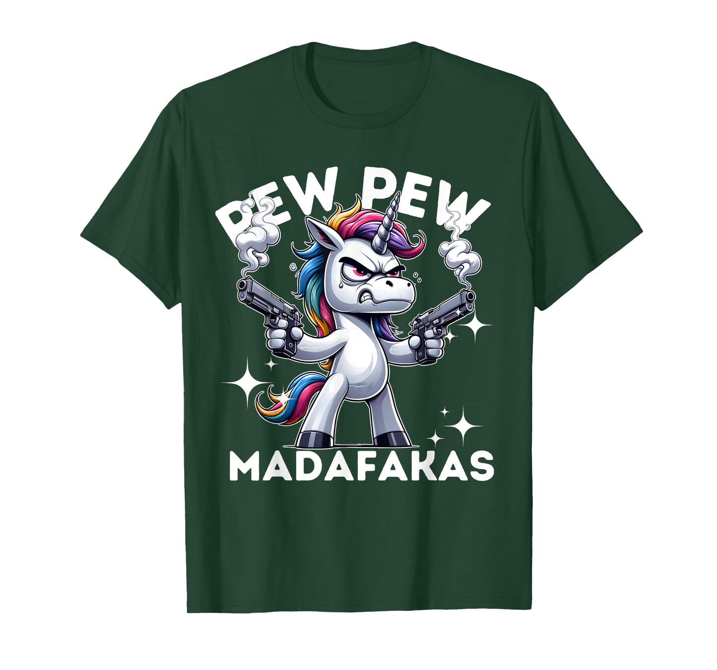 Pew Pew Madafakas Angry Unicorn crazy pew T-Shirt