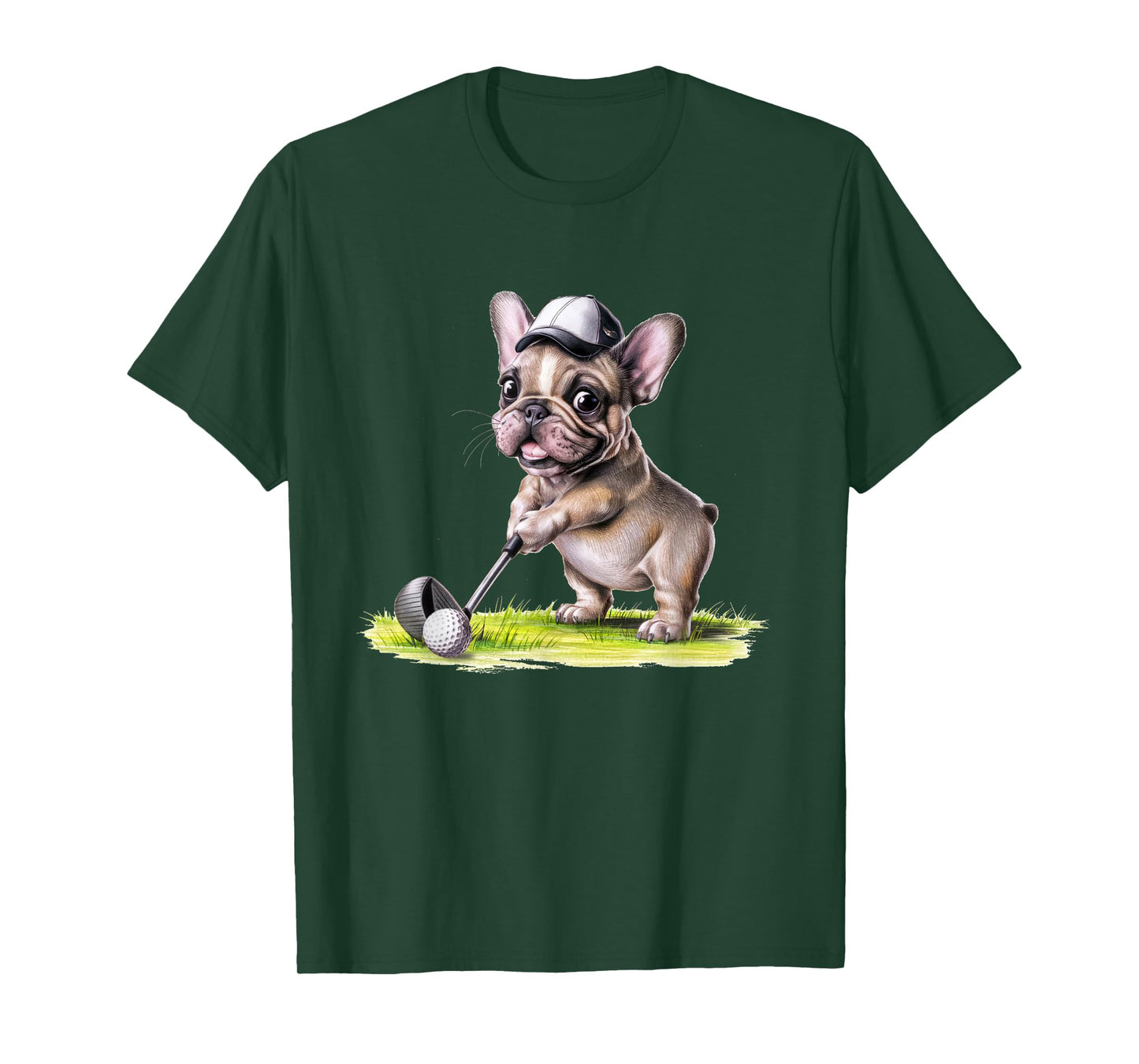 French Bulldog Playing Golf Men Women Kids T-Shirt