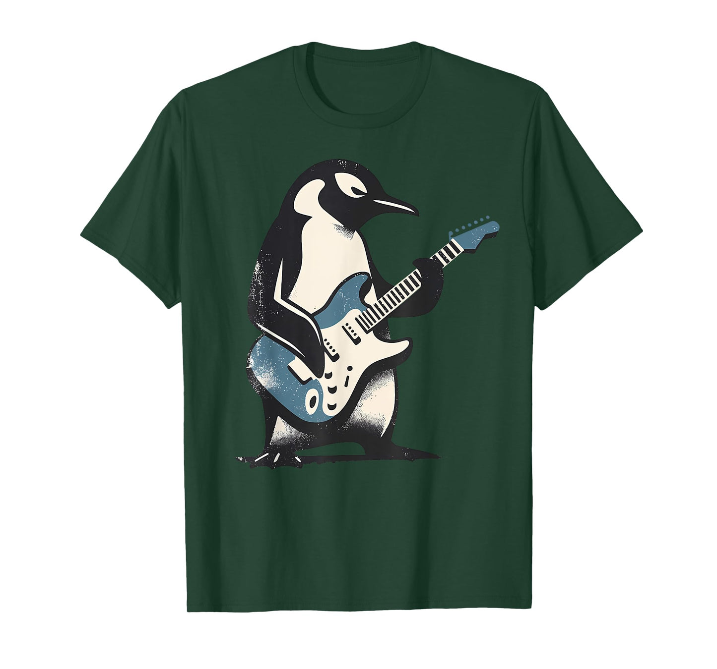 Cool Penguin Playing Guitar Music Lover Penguin Guitar Funny T-Shirt
