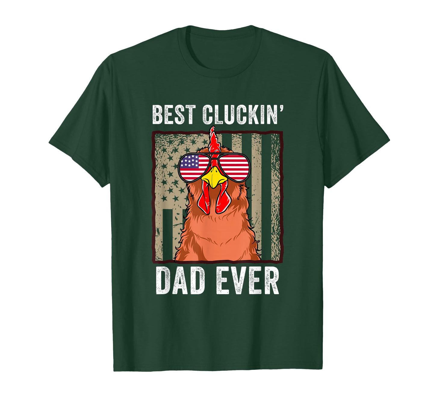 Chicken Dad Funny Farm Best Cluckin' Dad Ever Chicken T-Shirt