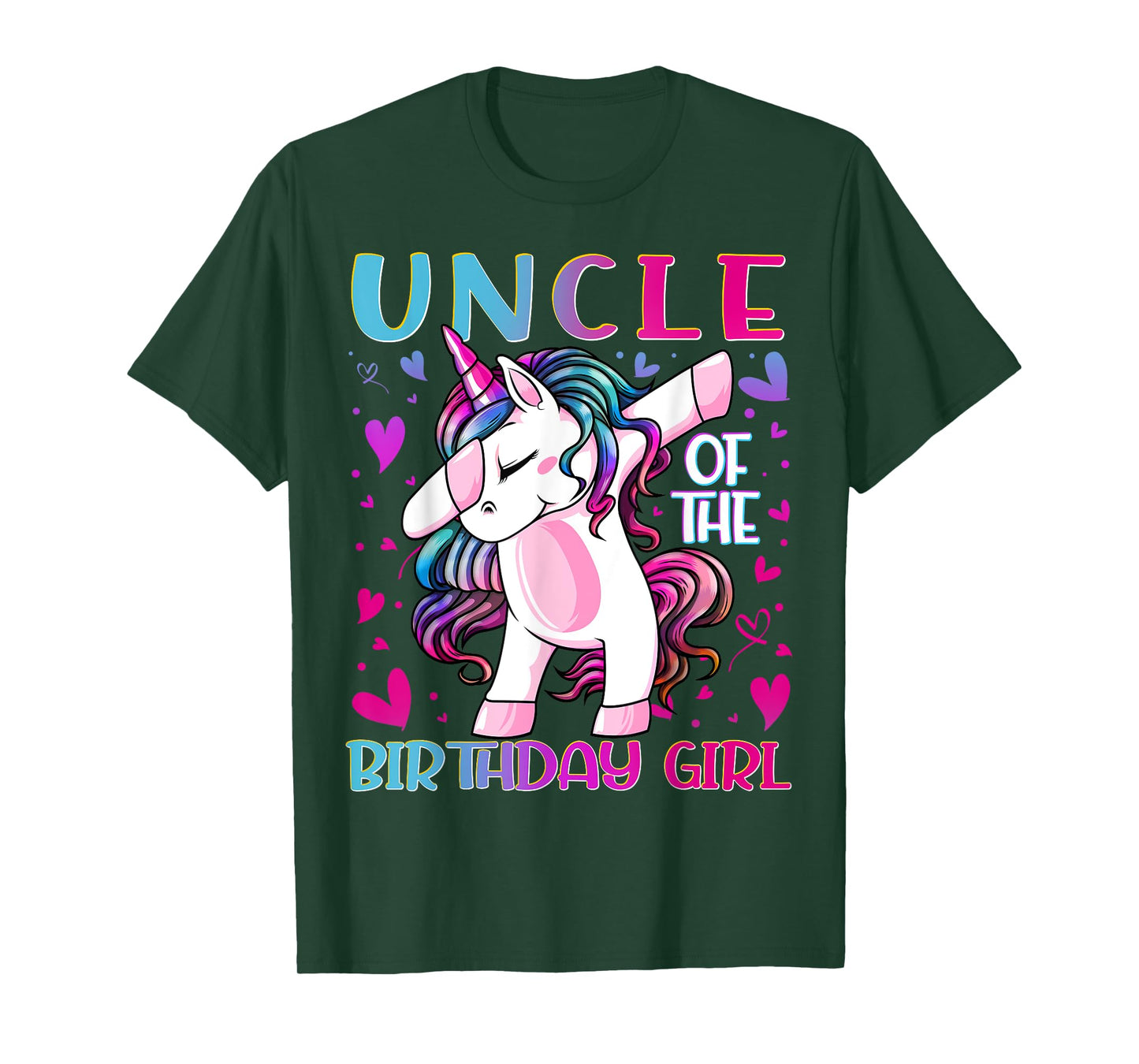 Uncle of the Birthday Girl Dabbing Unicorn Uncle Gifts T-Shirt