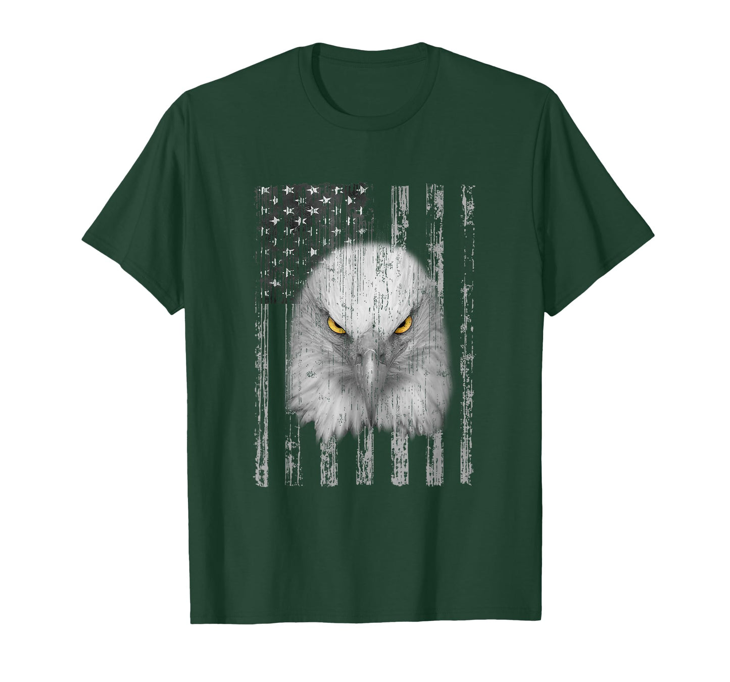 USA Flag with American Bald Eagle Eyes Shirt Patriotic Tee T-Shirt