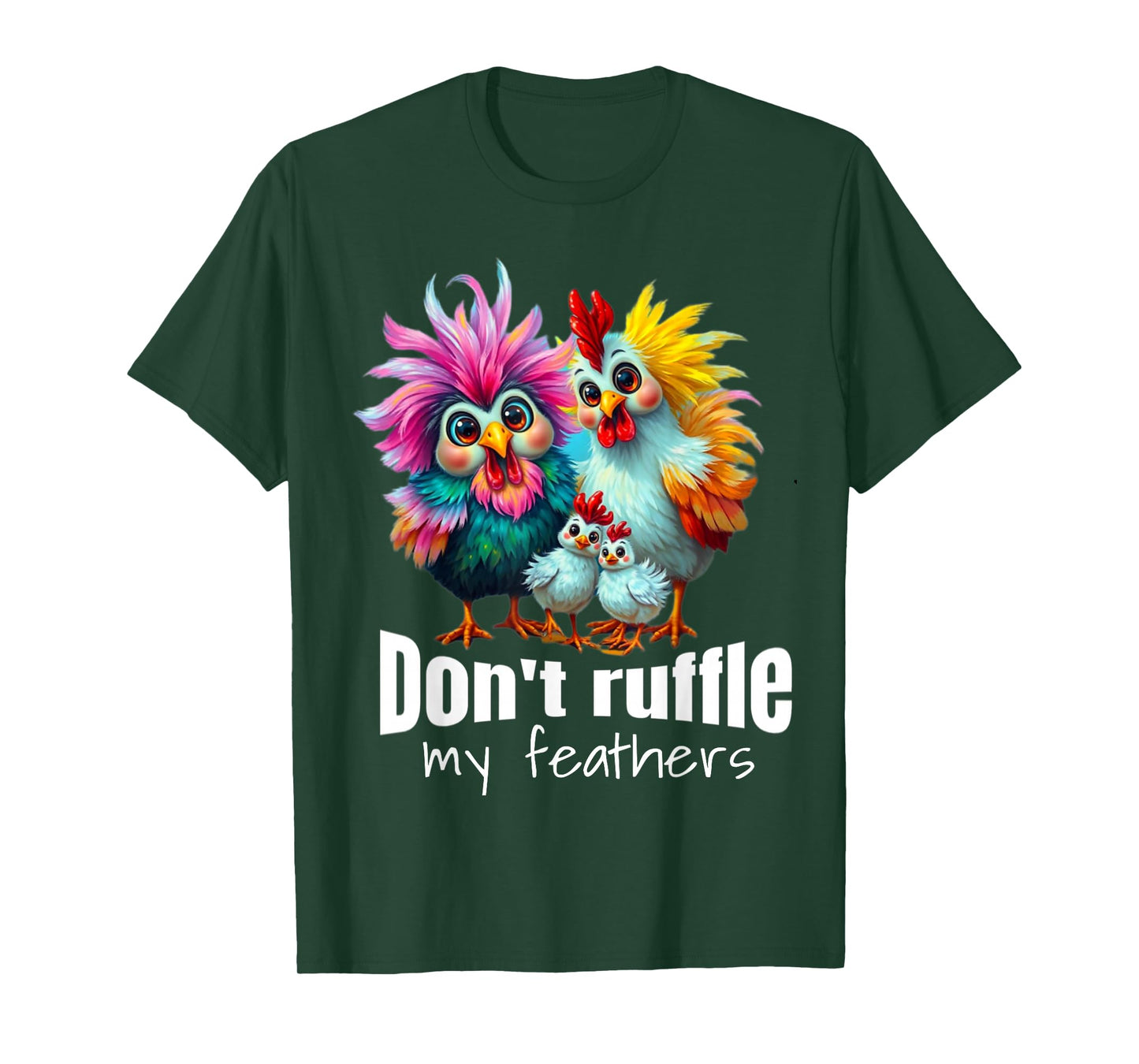 Funny Chicken Art Colorful T-Shirt Boys & Girls Gift T-Shirt