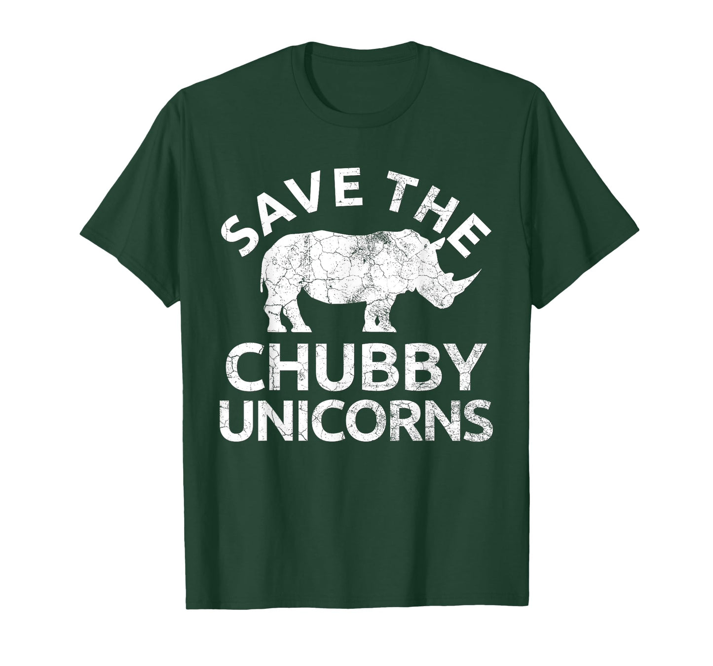 SAVE THE CHUBBY UNICORNS Shirt Rhino Distressed Top T-Shirt - Women's, Black, Small