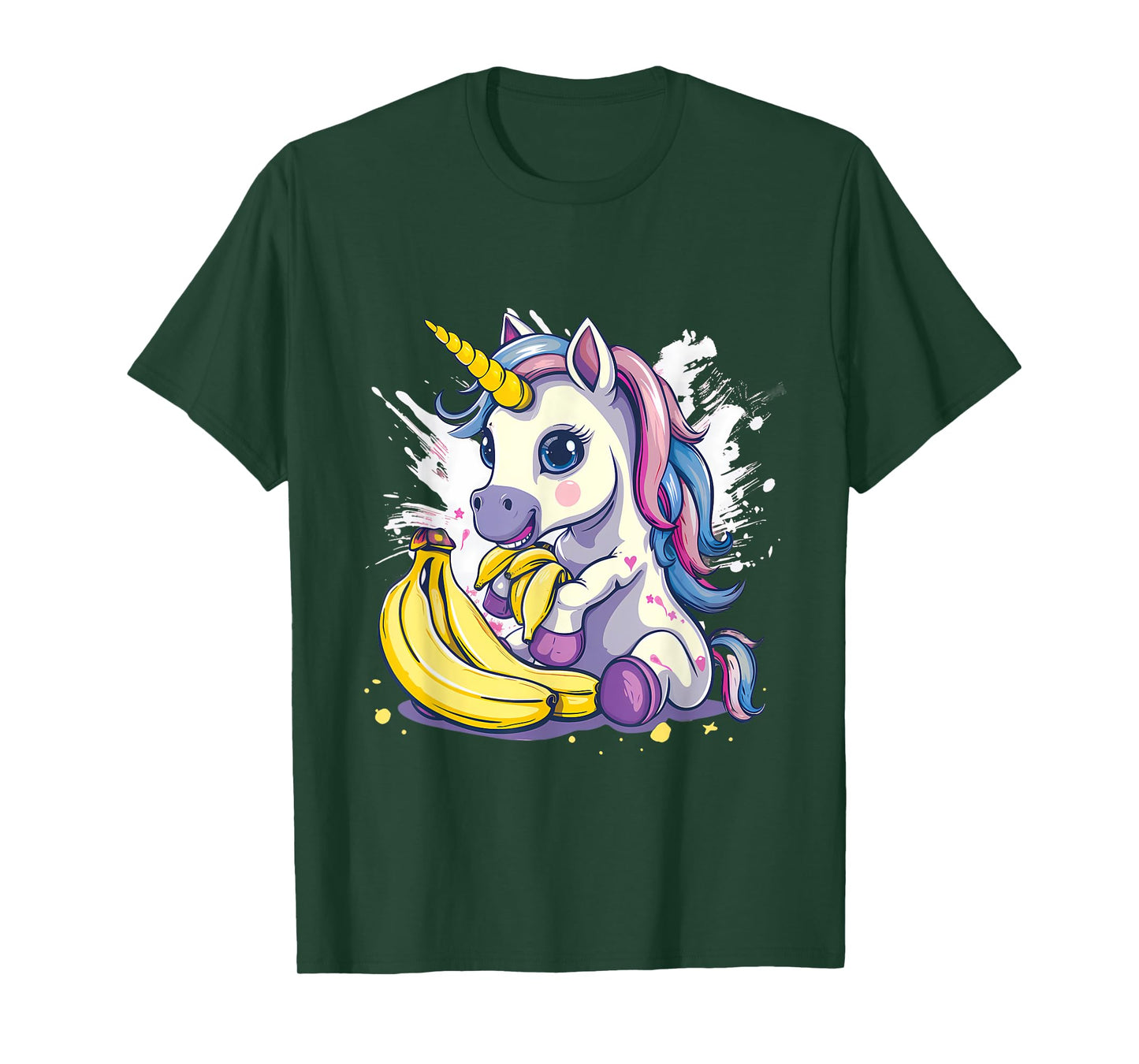 Banana Unicorn Watercolor Animal Art Drawing Banana Fruit T-Shirt
