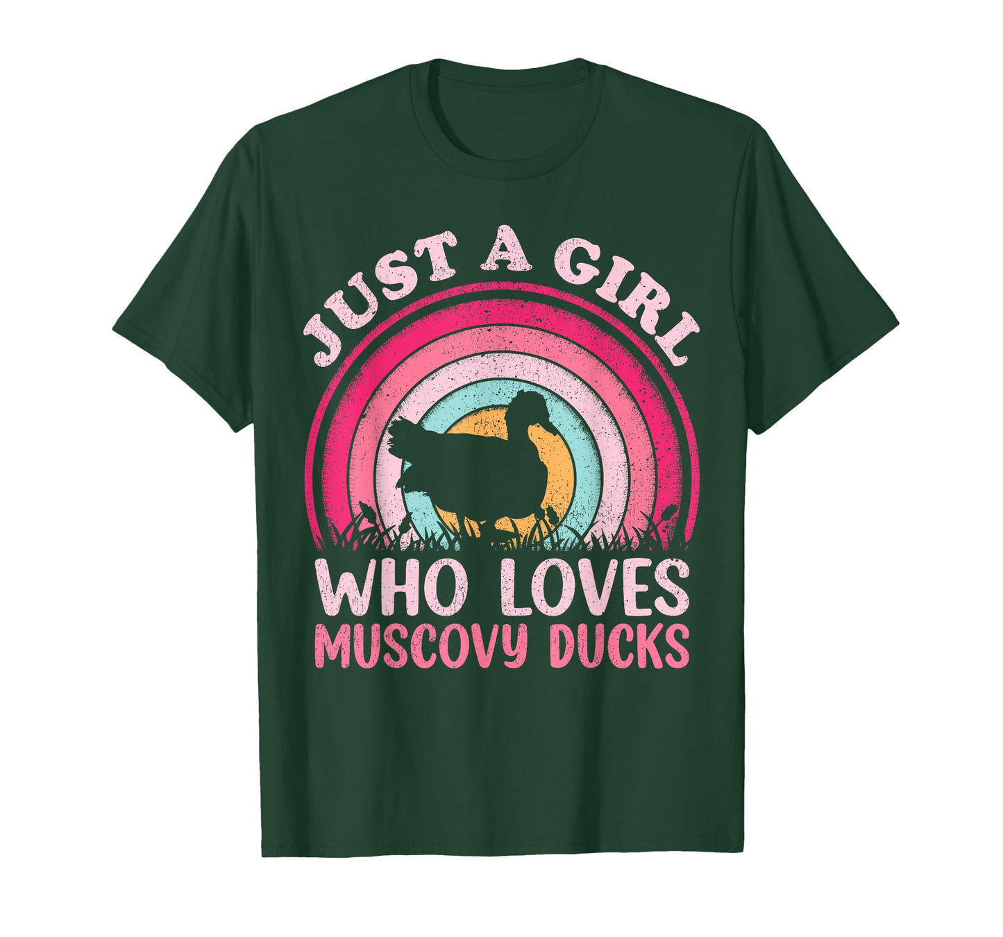 Duck Bird Vintage Retro Just A Girl Who Loves Muscovy Ducks T-Shirt