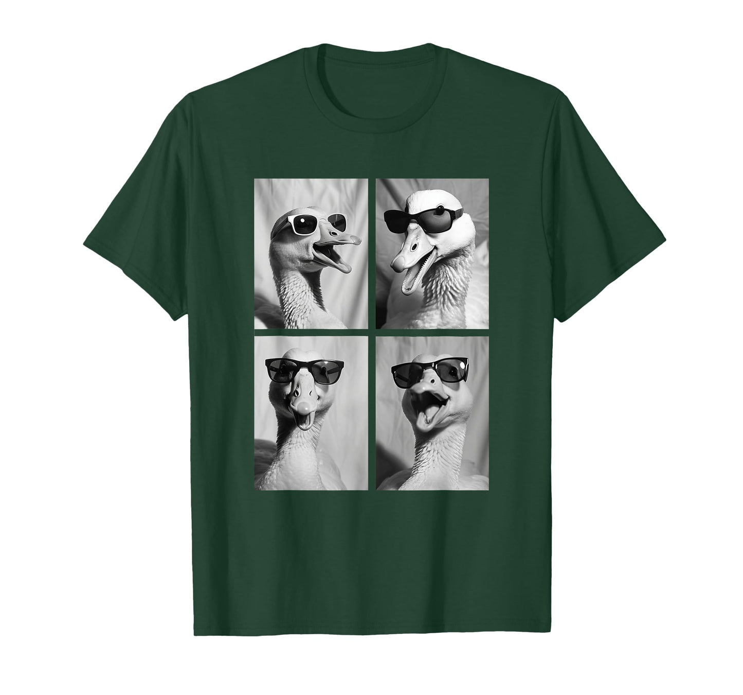 Funny Goose with Sunglasses Silly Geese Animals Photo Booth T-Shirt