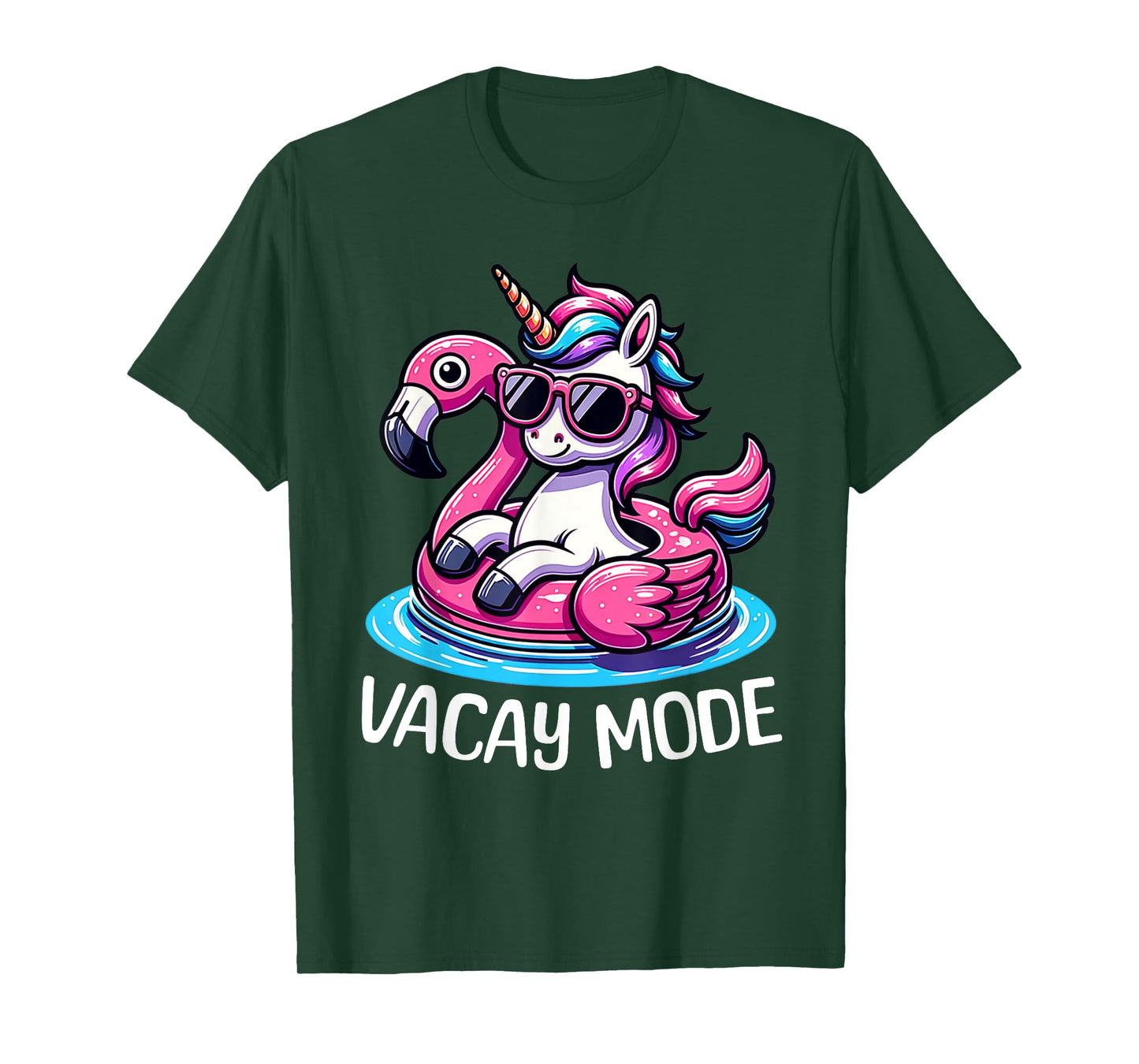 Cute Unicorn Vacay Mode Funny Family Vacation Kids Girls T-Shirt