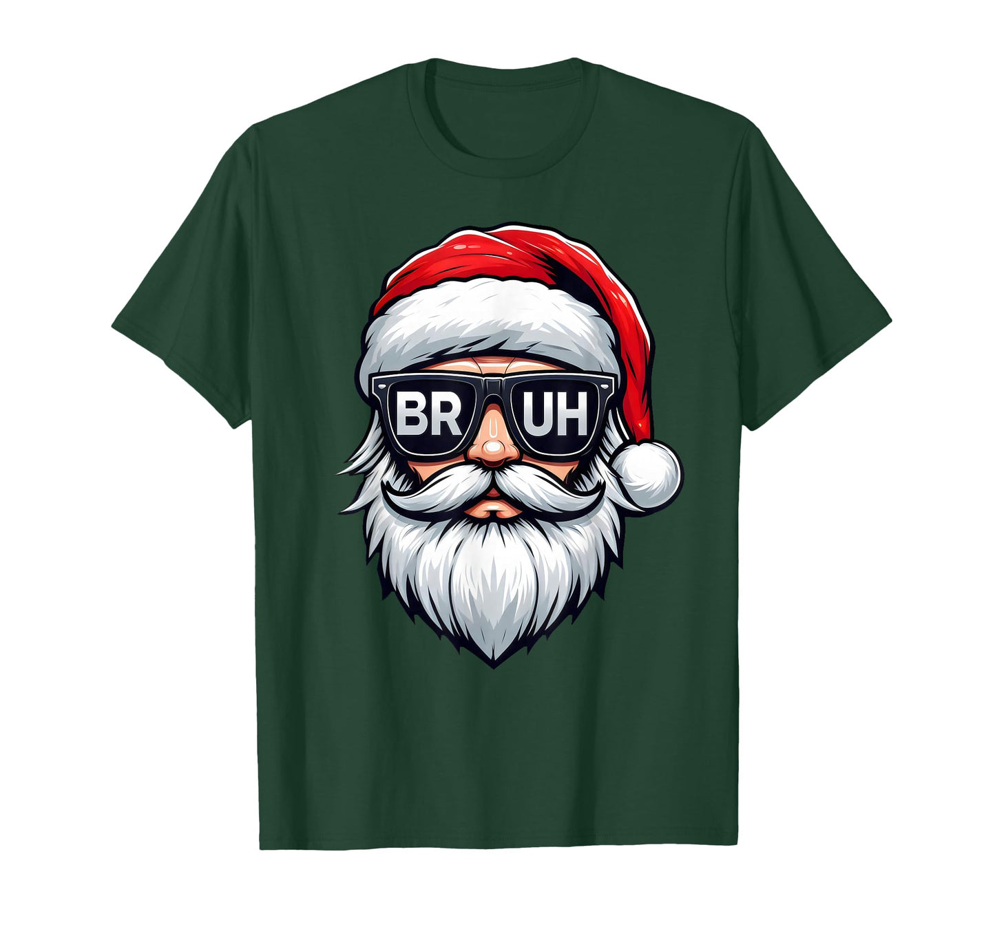 Merry Christmas Bruh Santa Face Meme Funny Saying Boys Men T-Shirt