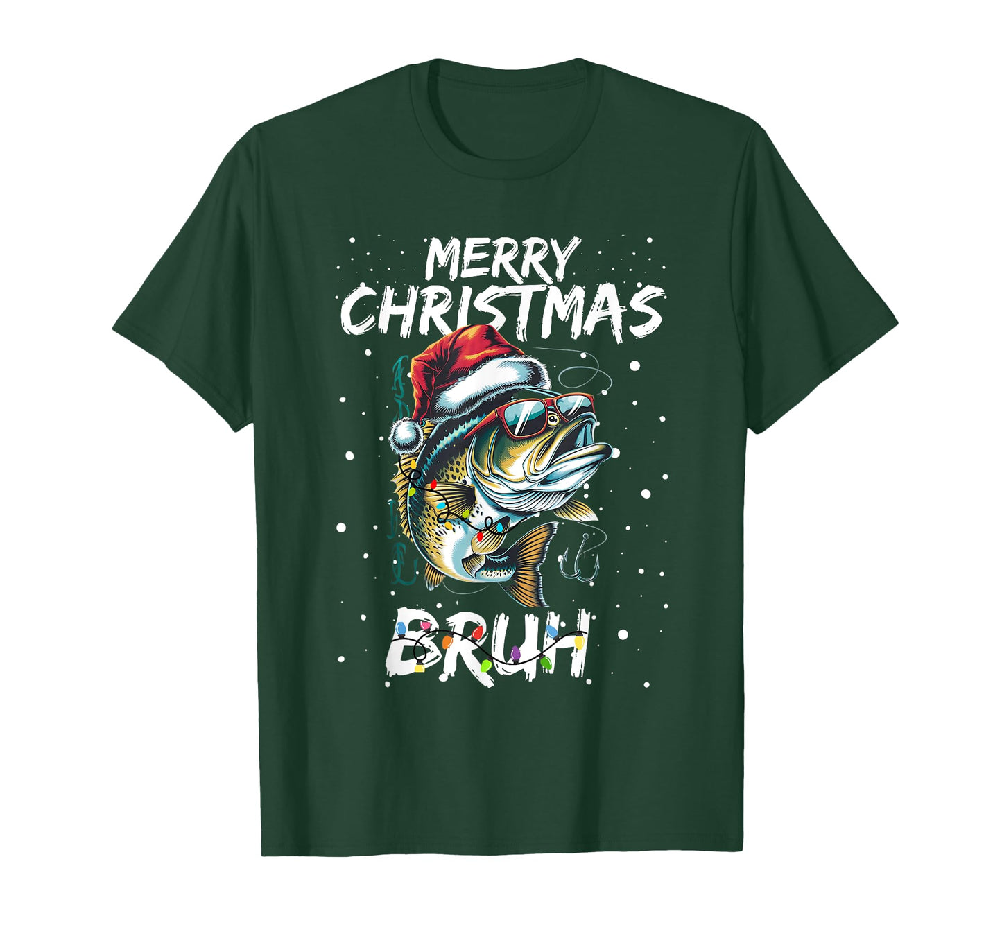 Merry Fishmas Santa Fishing Lovers Funny Fisherman Christmas T-Shirt