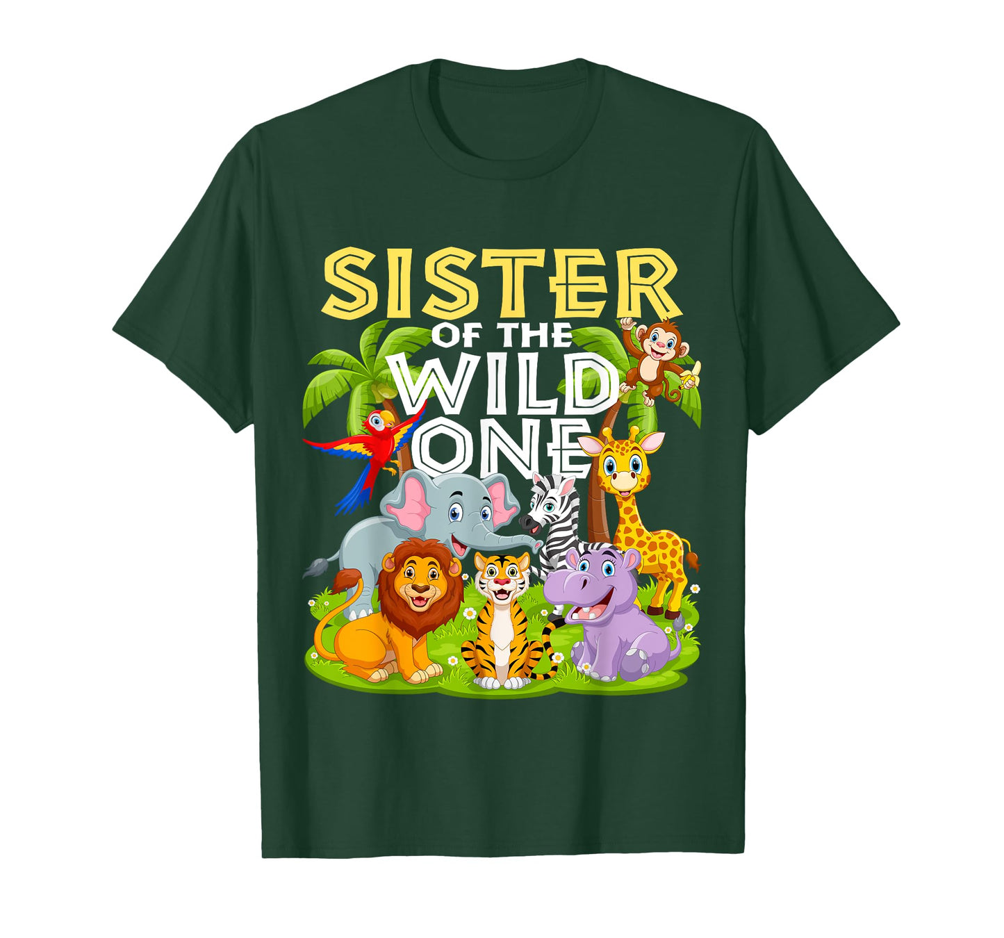 Sister Of The Wild One 1st Birthday Zoo Animal Safari Jungle T-Shirt