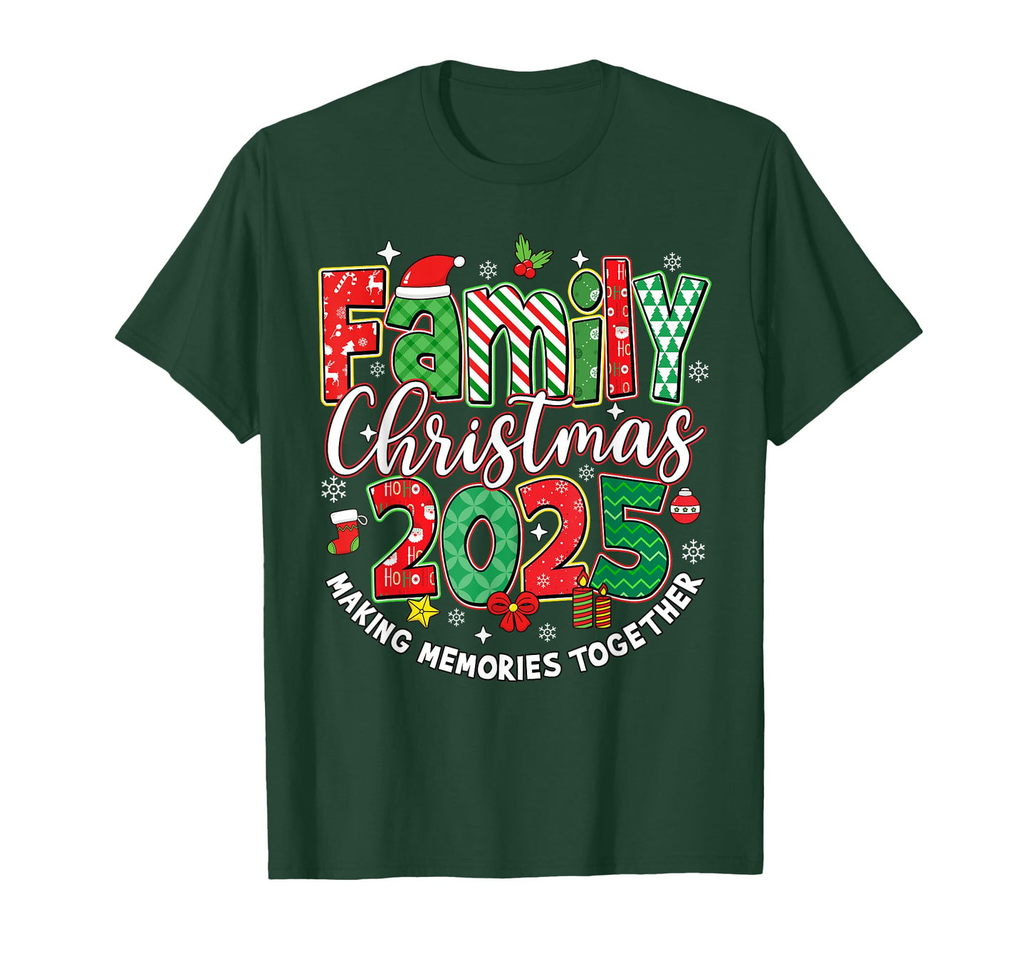 Family Christmas 2025 Squad Santa Elf Xmas Matching Outfit T-Shirt