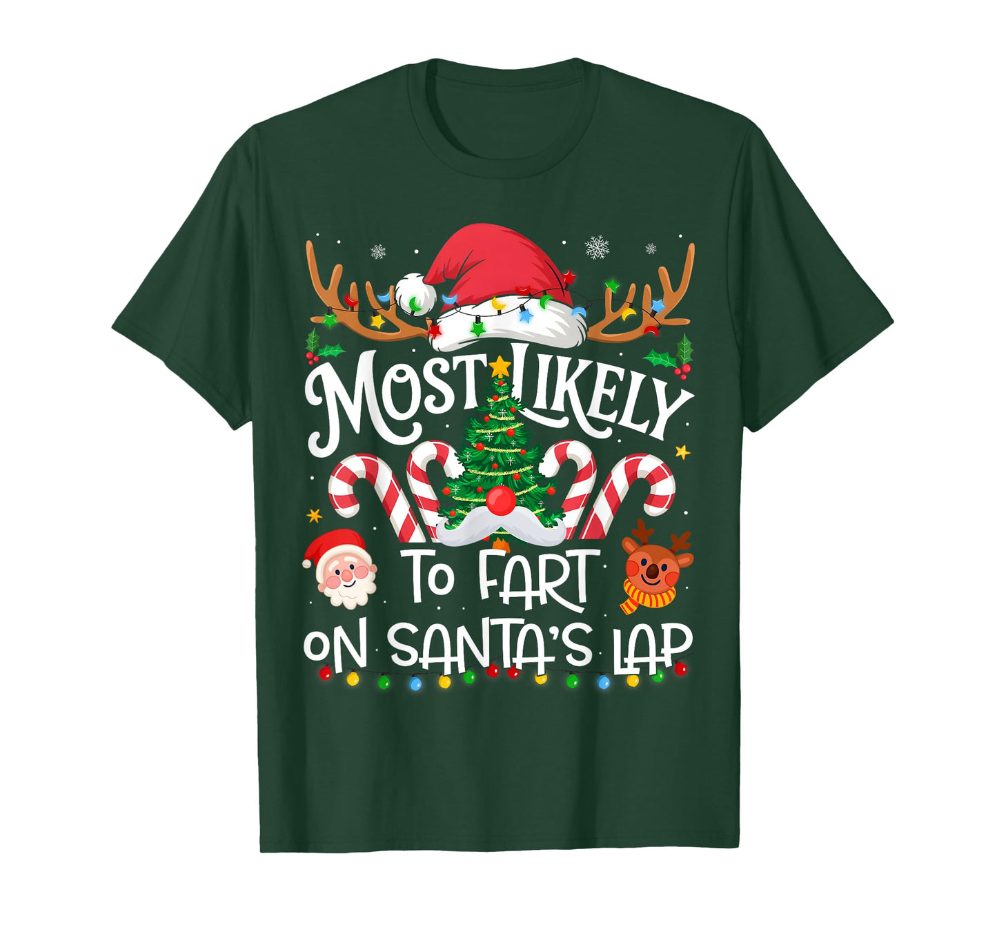 Most Likely to Fart On Santa's Lap Family Matching Christmas T-Shirt