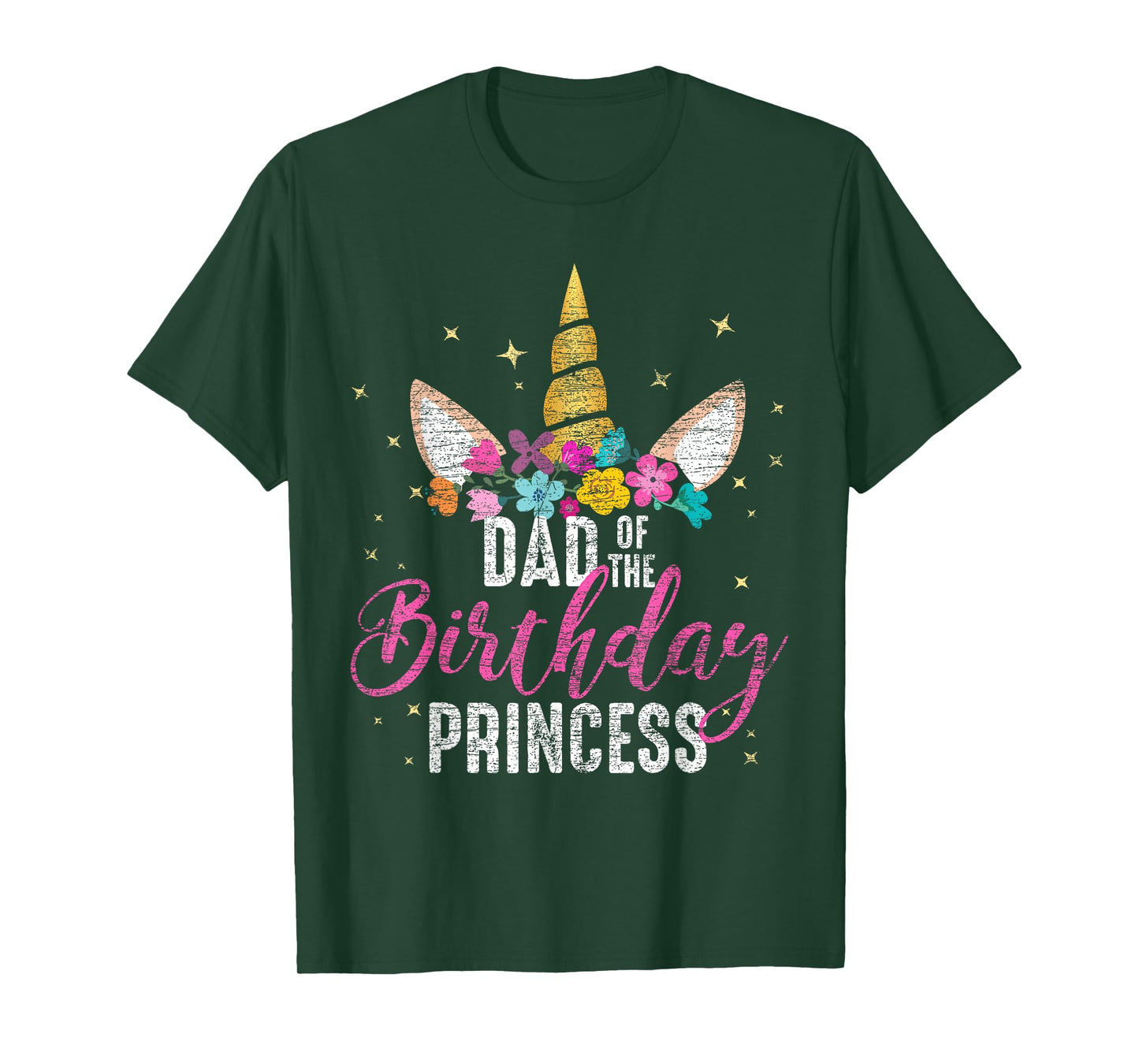 Dad Of The Birthday Princess Father Gifts Unicorn Birthday T-Shirt