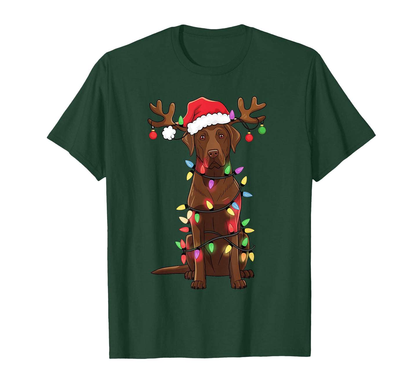 Chocolate Lab Labrador Christmas Funny Gifts Unisex-Adults, Unisex-Kids Black Small Short Sleeve T-Shirt