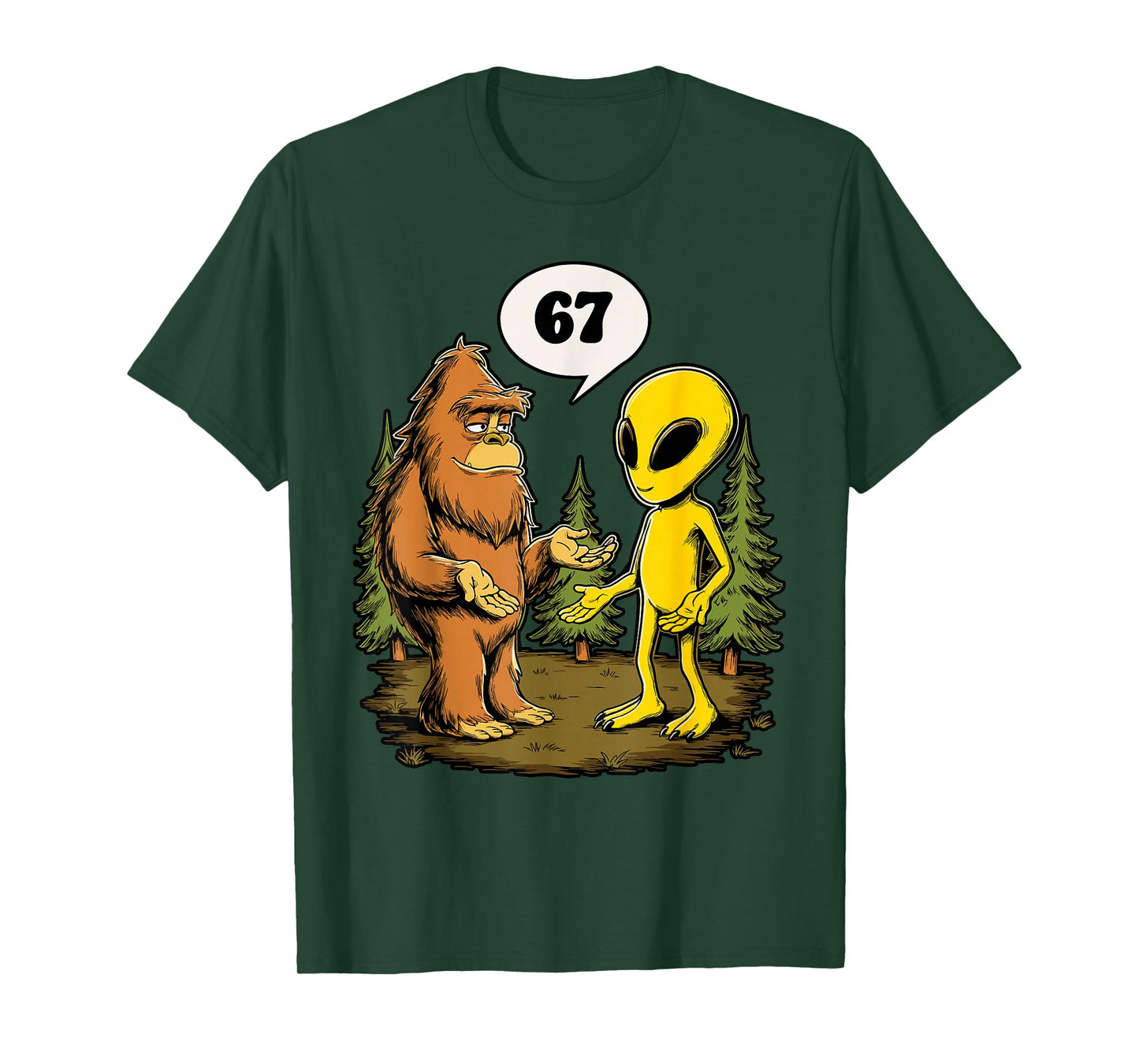 67 Funny Six Seven Gen Alpha Slang Bigfoot T-Shirt